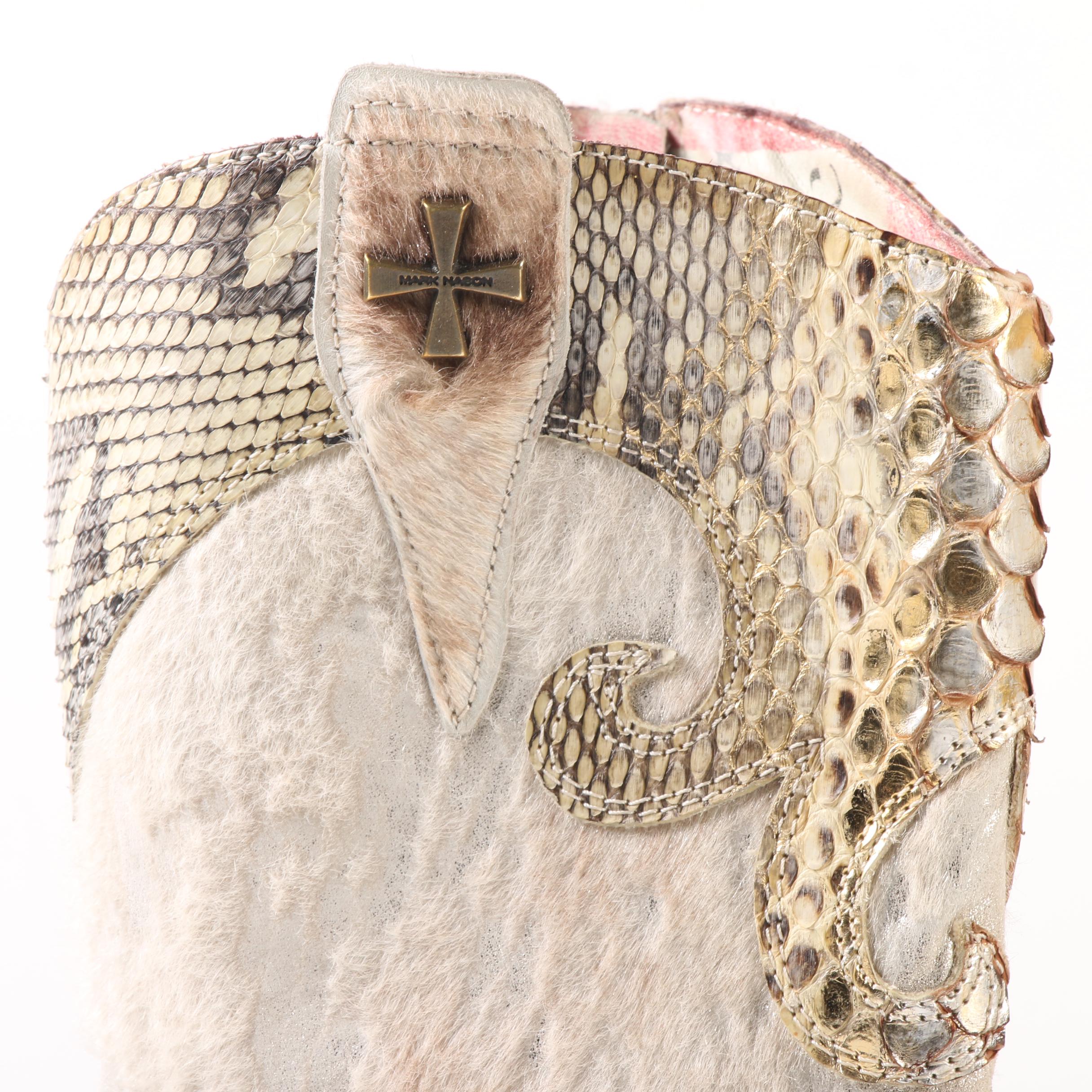 Women's Siren by Mark Nason Python and Pony Hair Western Boots