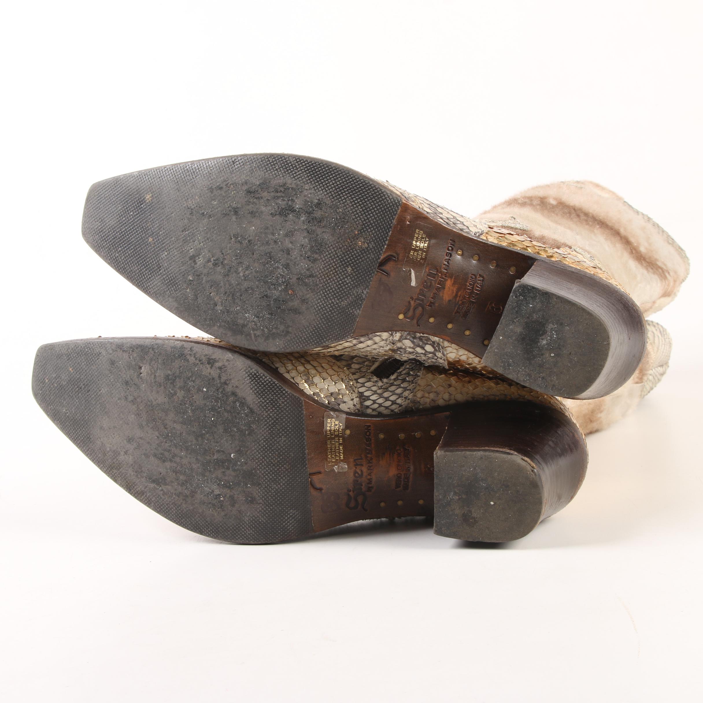 Women's Siren by Mark Nason Python and Pony Hair Western Boots