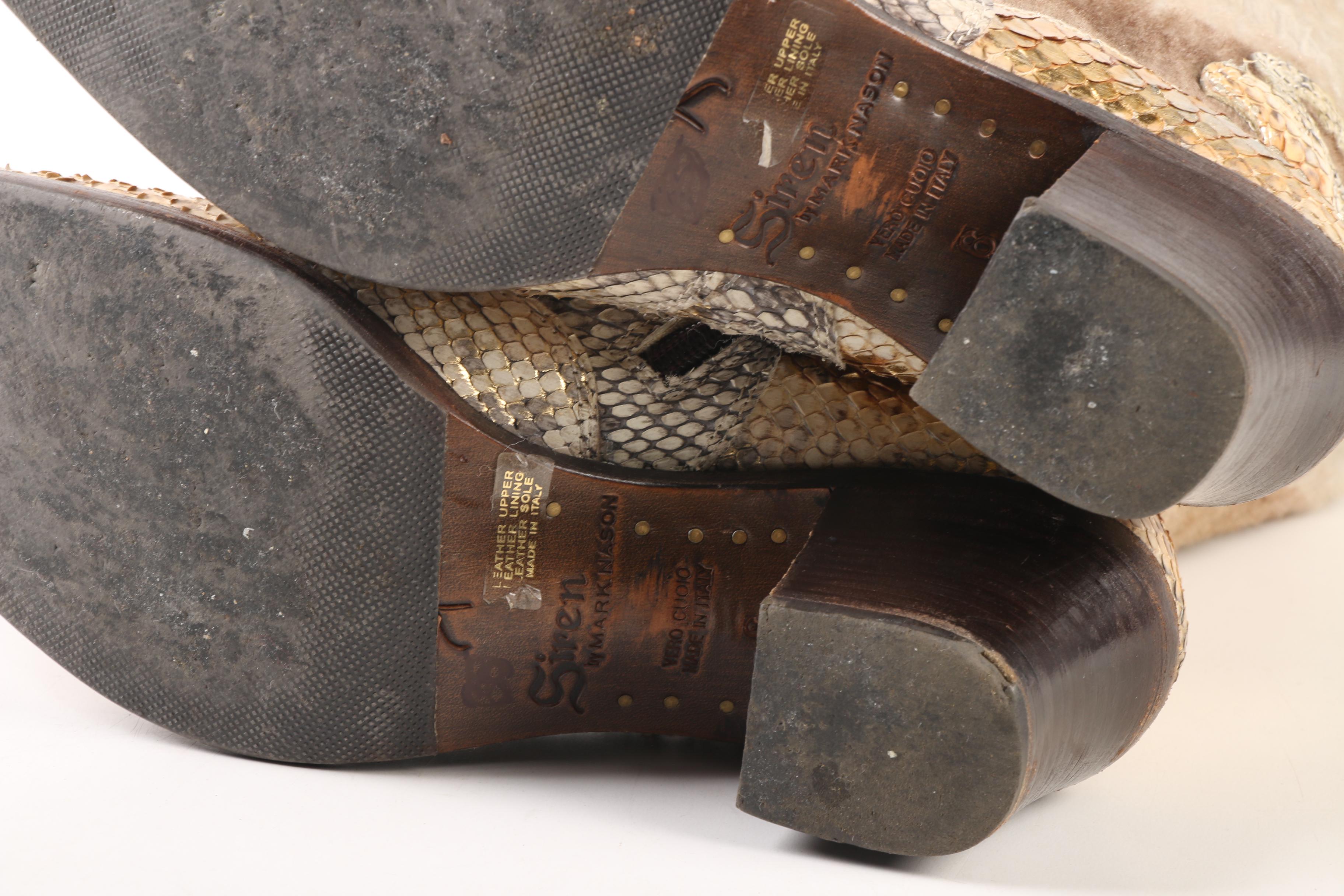 Women's Siren by Mark Nason Python and Pony Hair Western Boots