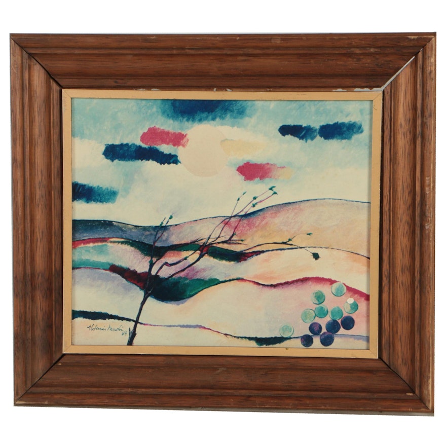 Late 20th Century Giclée of Expressionistic Landscape