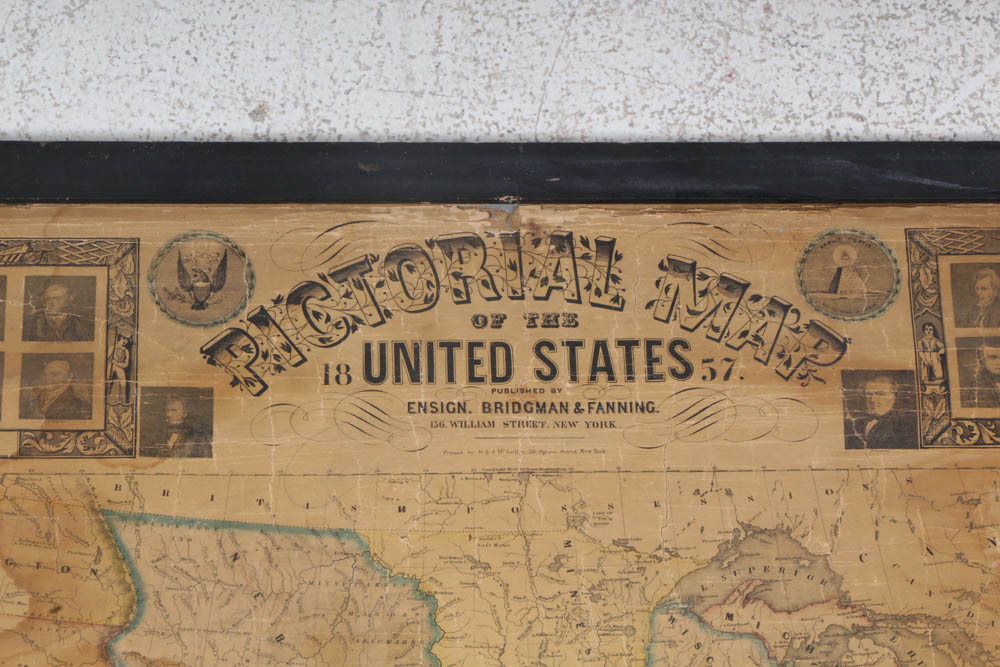 1857 United States Pictorial Wall Map
