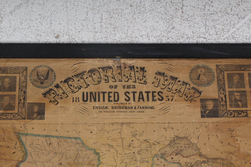 1857 United States Pictorial Wall Map