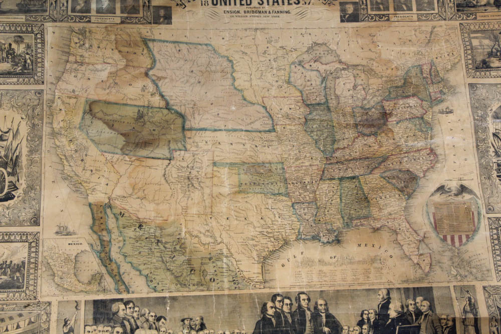 1857 United States Pictorial Wall Map