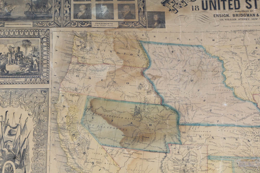 1857 United States Pictorial Wall Map