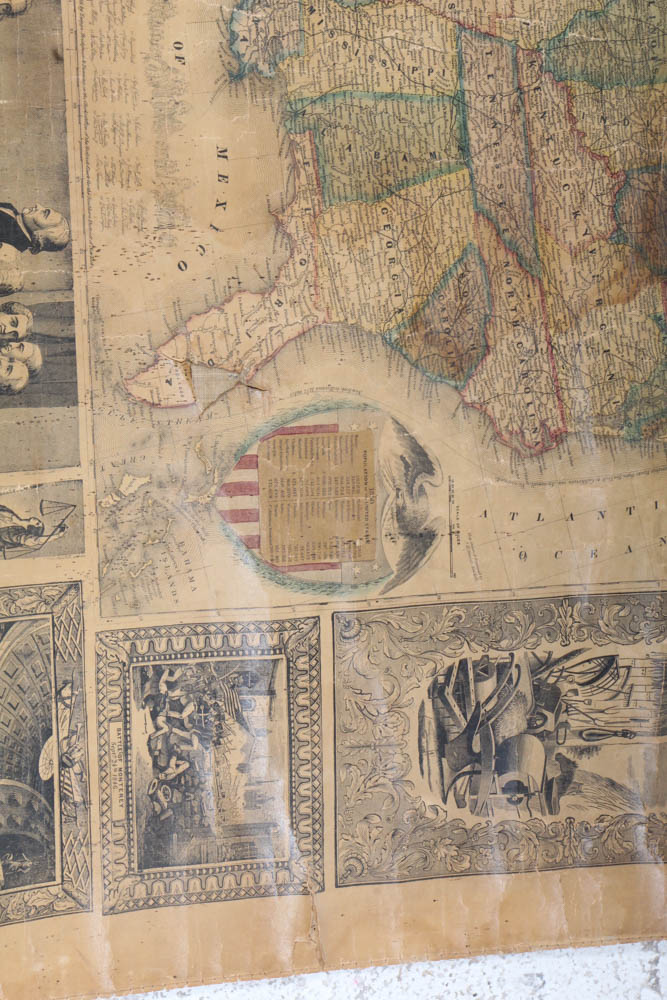 1857 United States Pictorial Wall Map