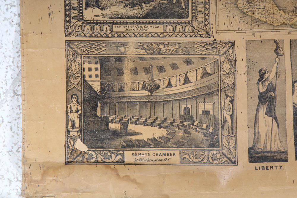 1857 United States Pictorial Wall Map