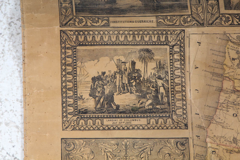 1857 United States Pictorial Wall Map