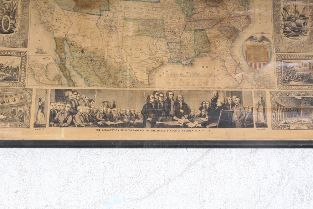 1857 United States Pictorial Wall Map