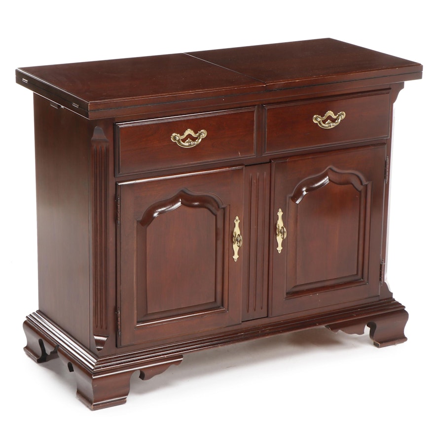 Thomasville Chippendale Style Sideboard Cabinet with Fold-Out Leaves