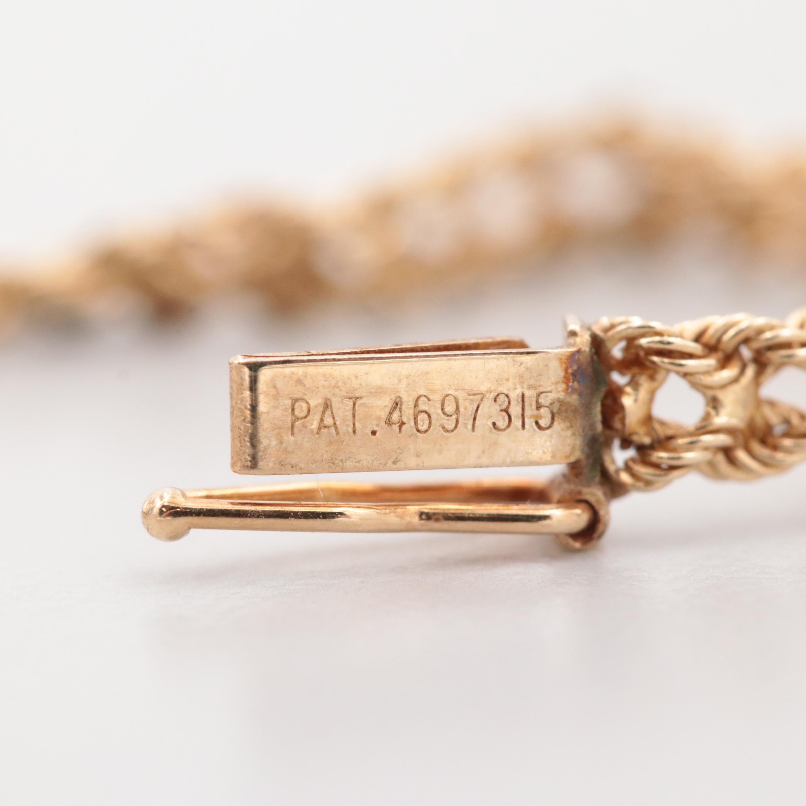 14K Yellow Gold Diamond Graduated Double Rope Chain Bracelet