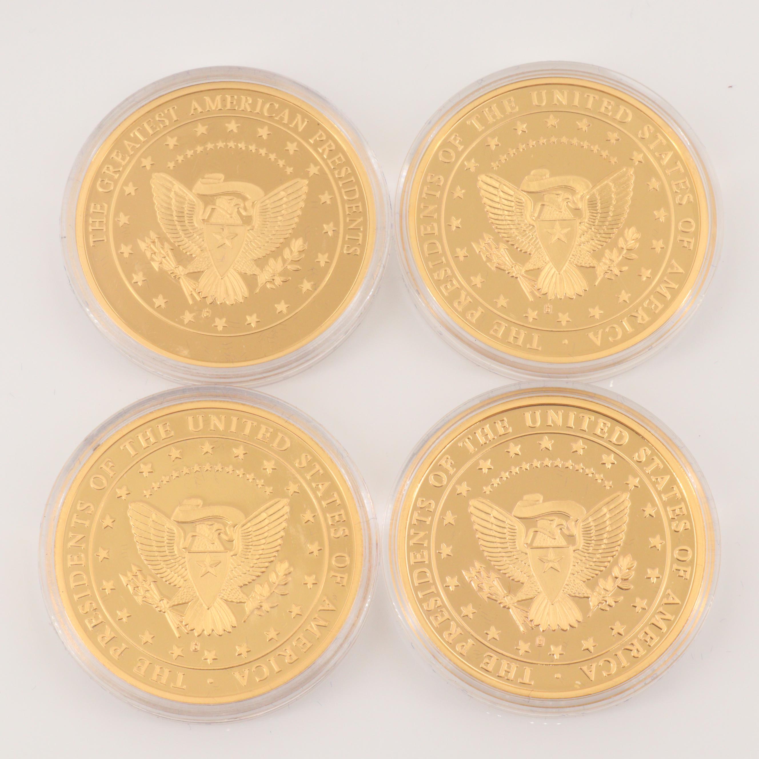 Eighteen American Presidents Gold Plated Medals Series