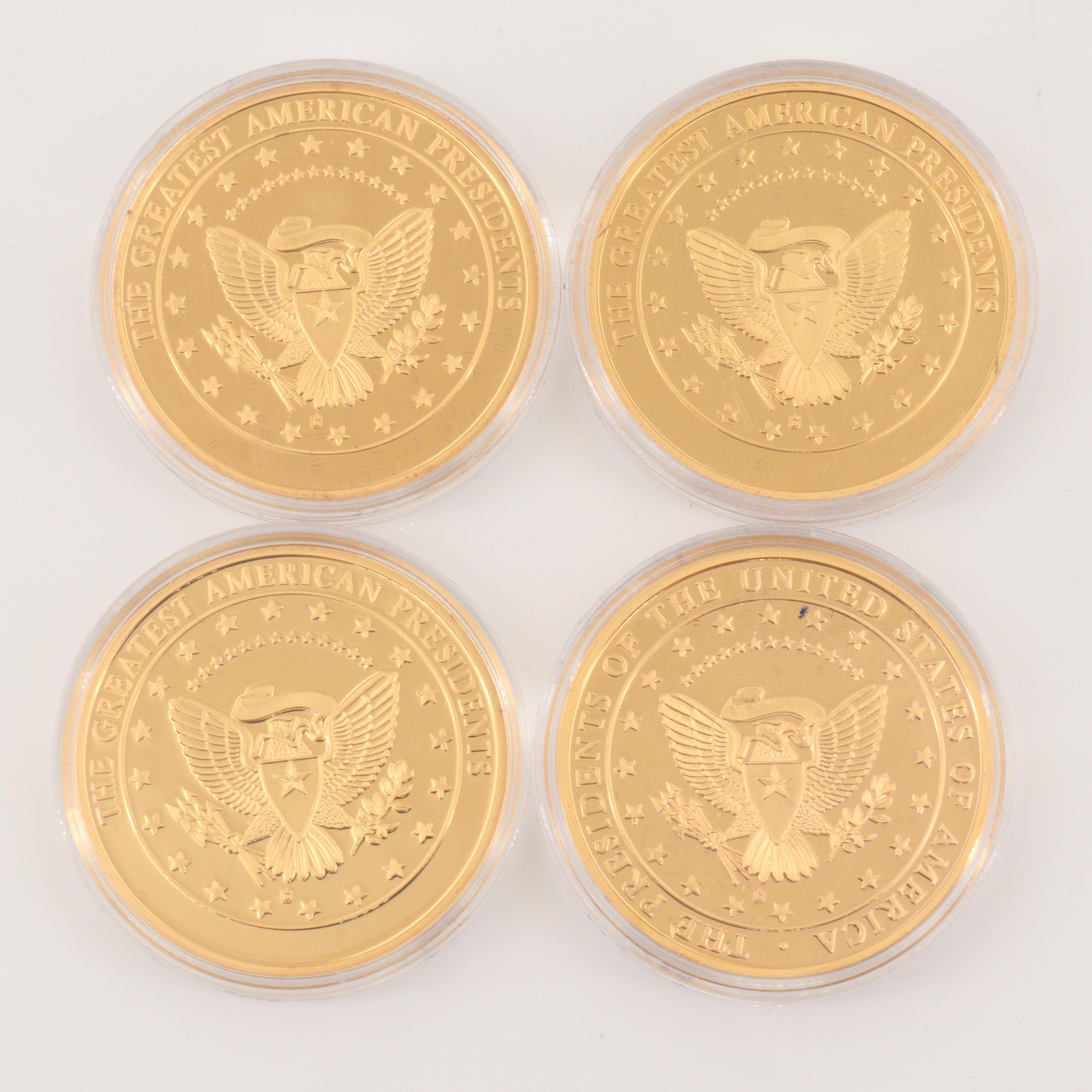 Eighteen American Presidents Gold Plated Medals Series
