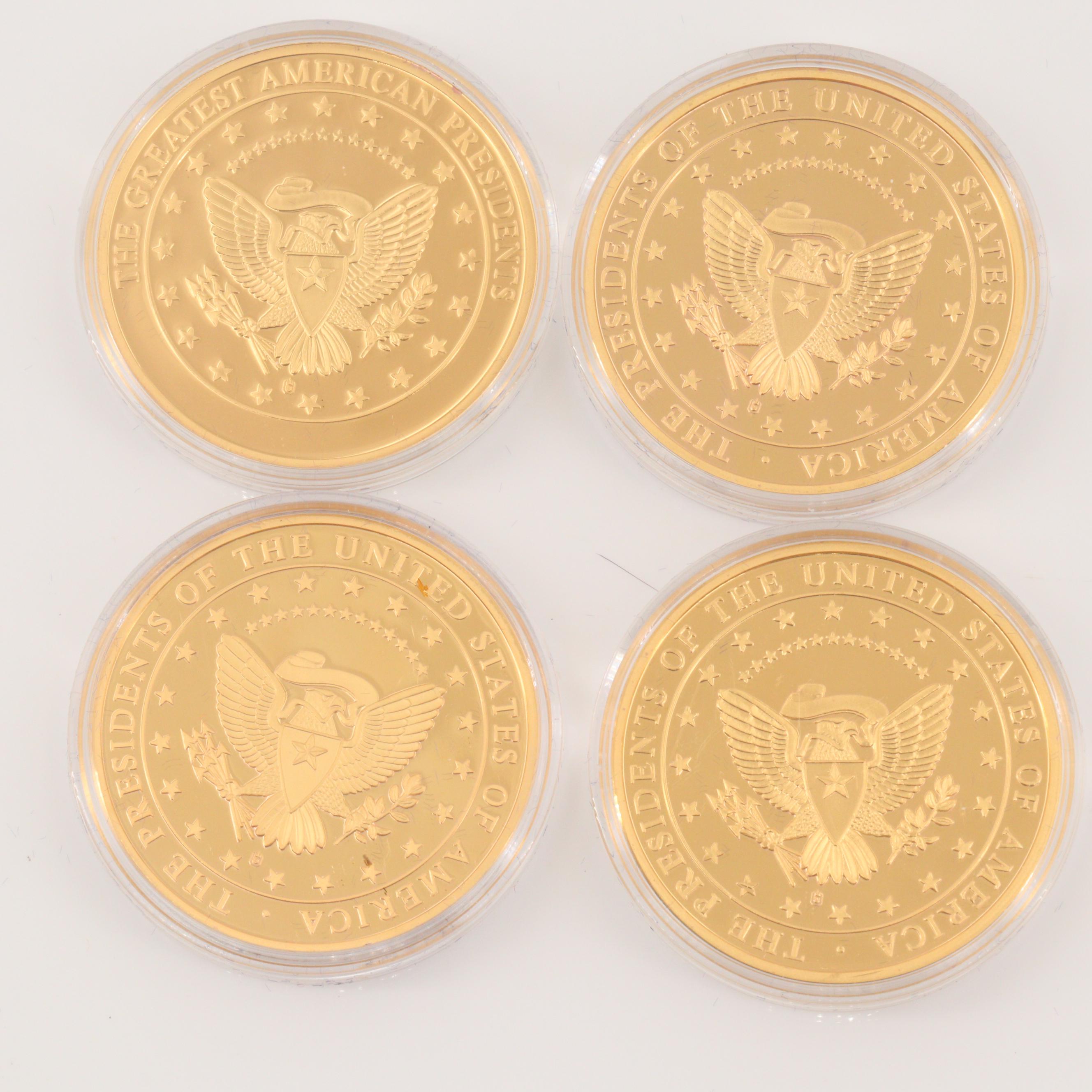 Eighteen American Presidents Gold Plated Medals Series