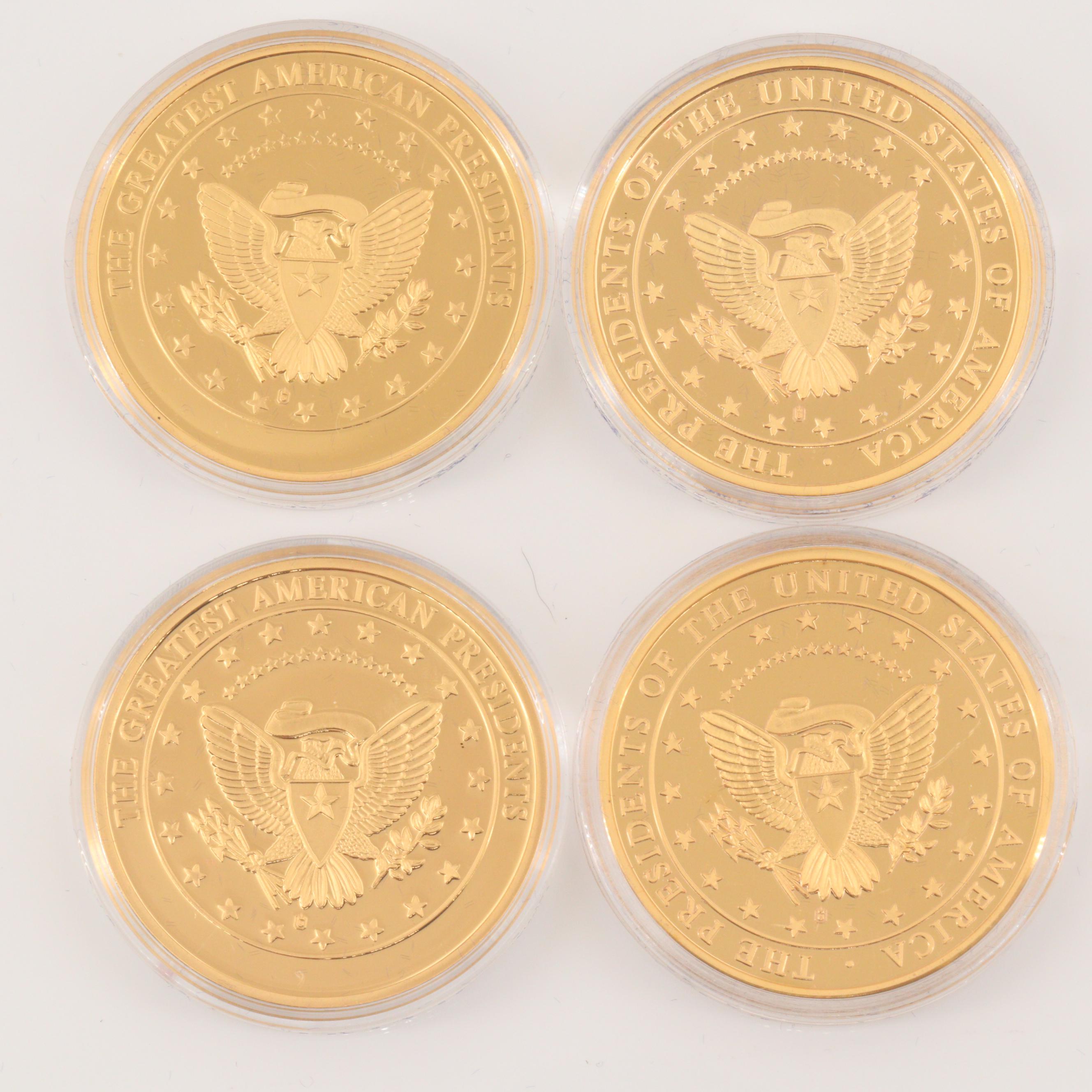 Eighteen American Presidents Gold Plated Medals Series