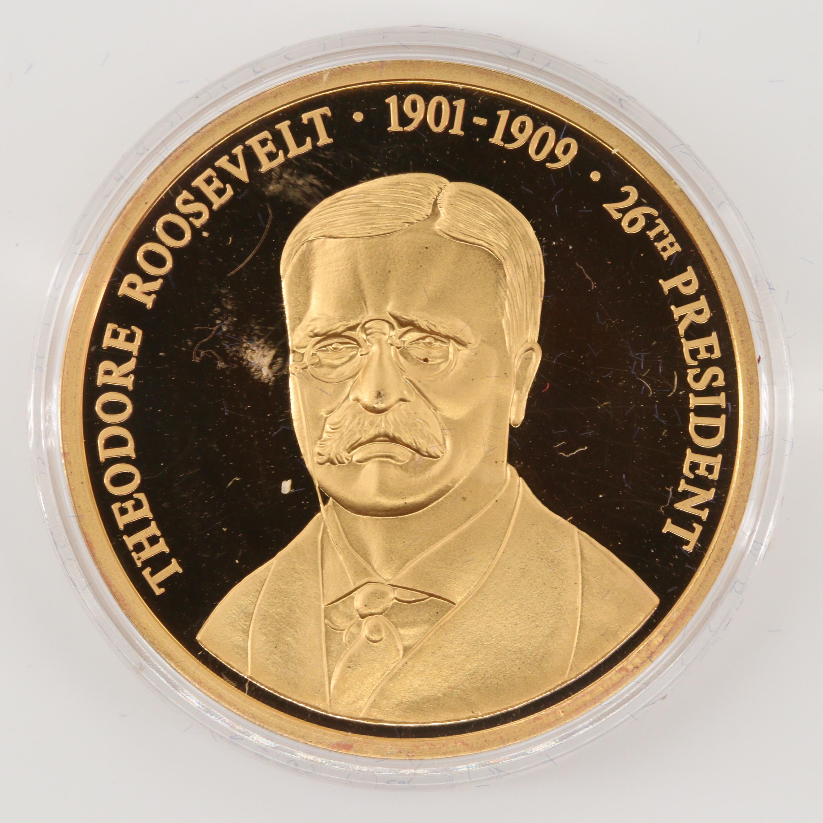 Eighteen American Presidents Gold Plated Medals Series