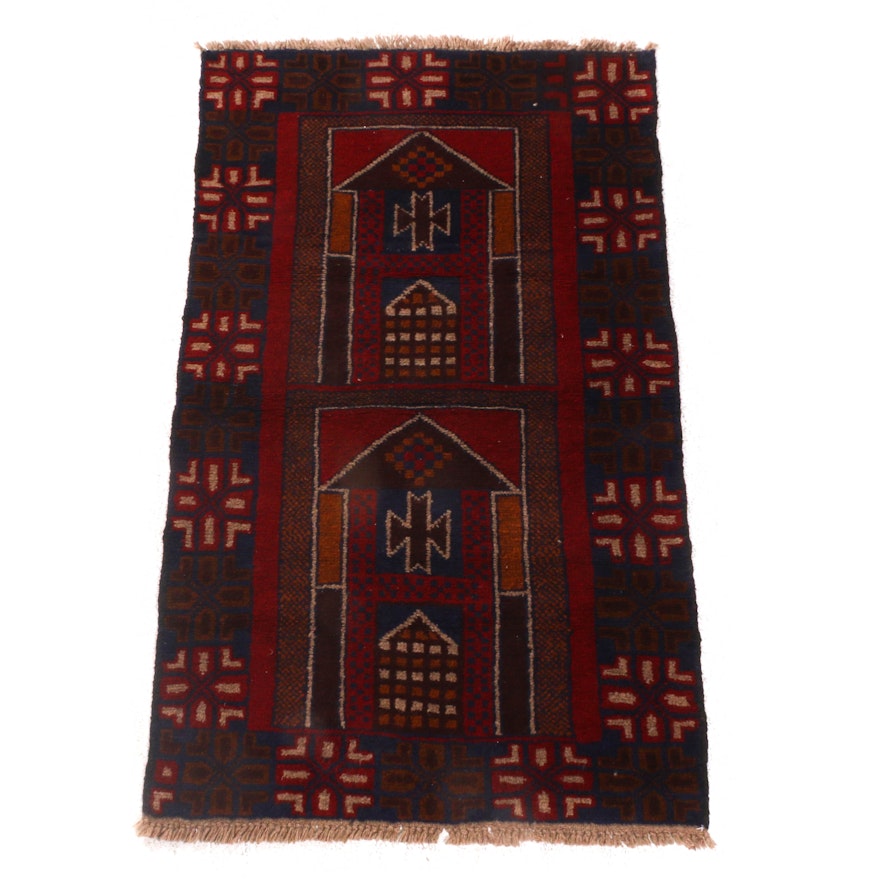 2'10 x 4'10 Hand-Knotted Persian Baluch Wool Rug