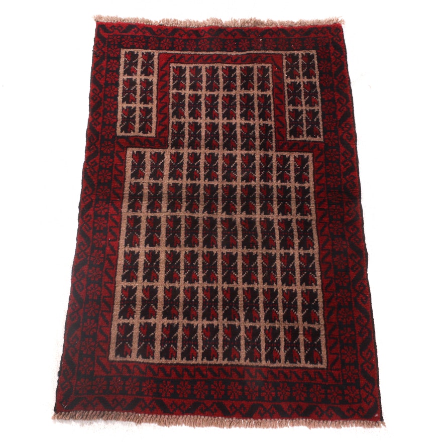 2'11 x 4'5 Hand-Knotted Persian Baluch Wool Rug