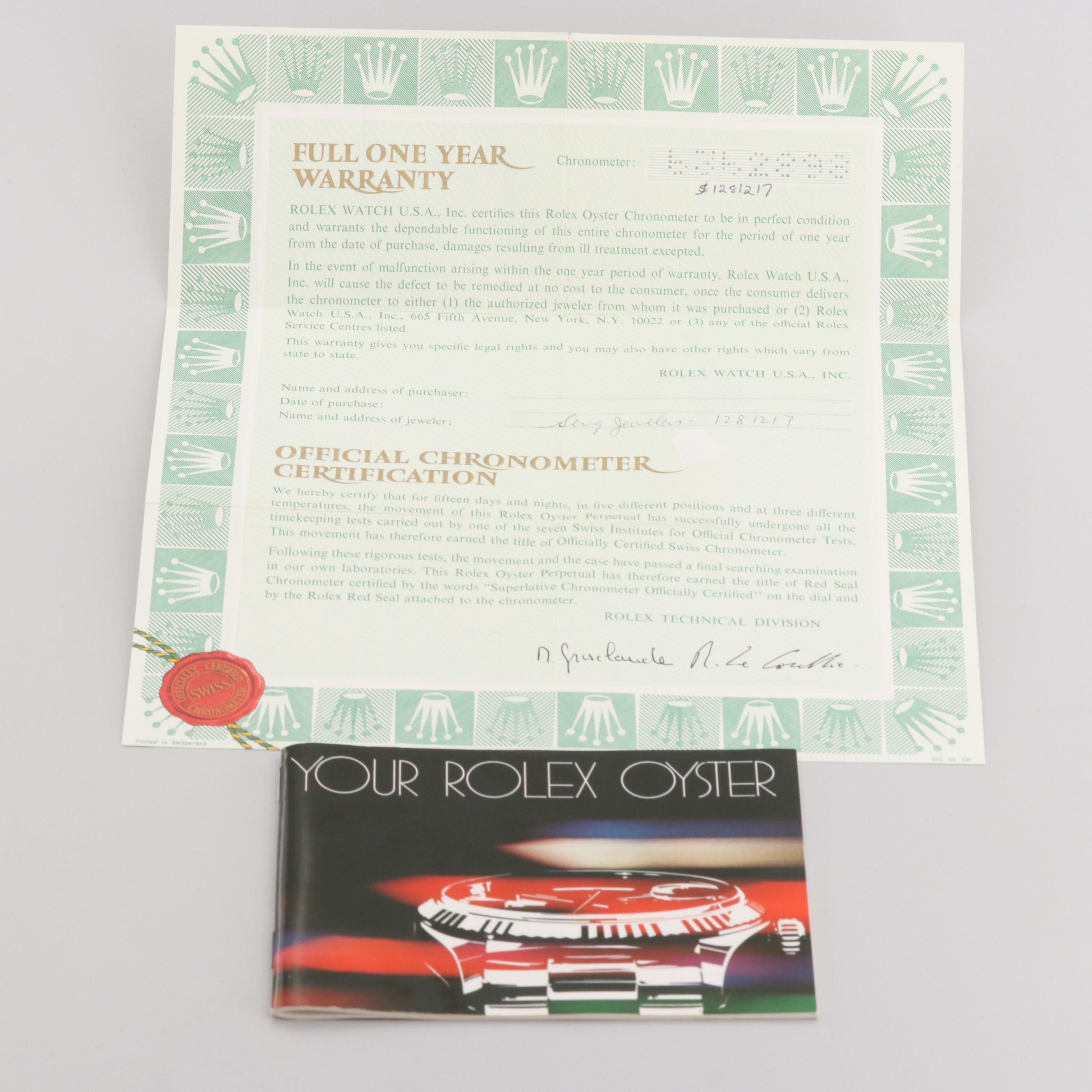 Vintage Rolex Datejust 18K Yellow Gold Automatic Watch, 1979