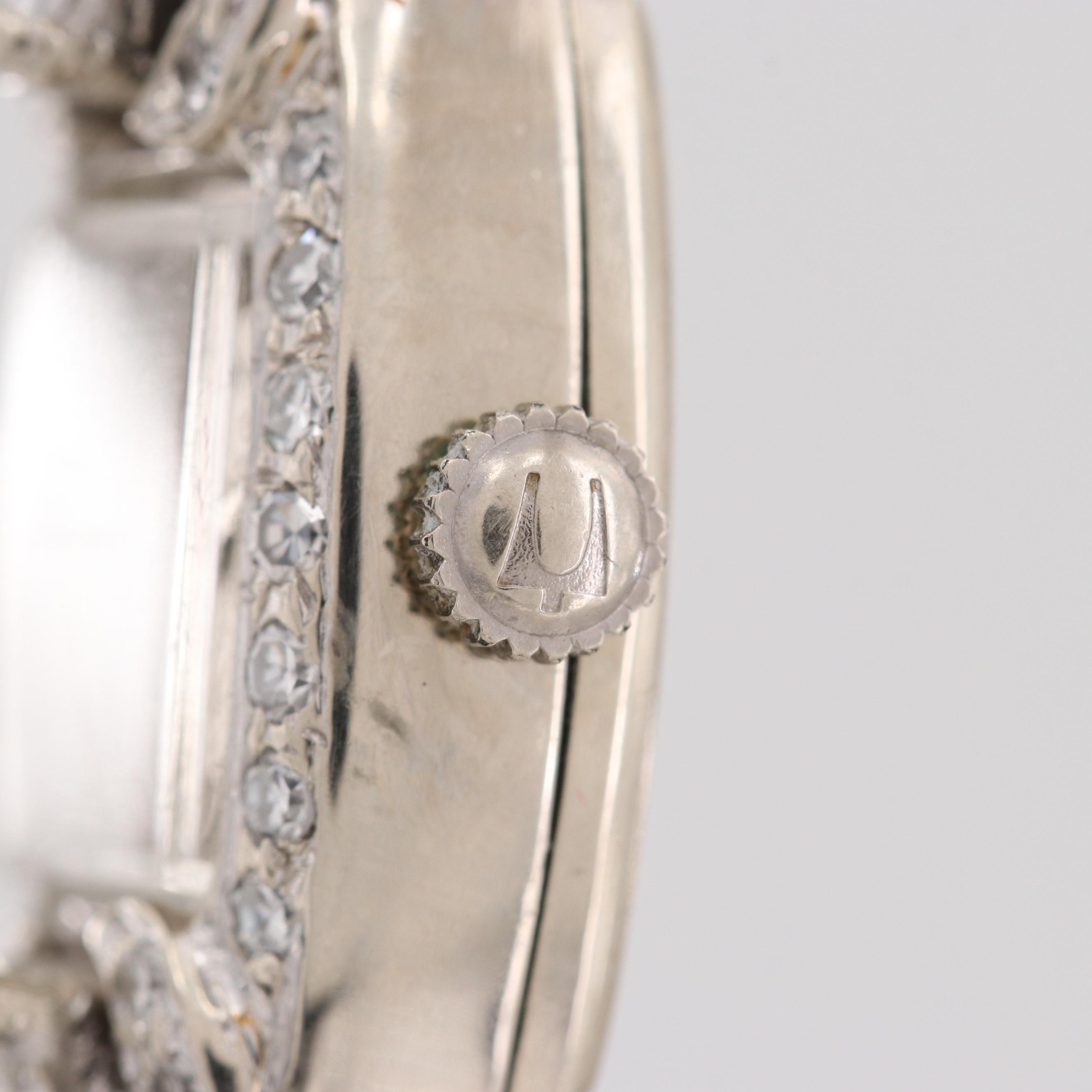 Vintage Hamilton 14K White Gold 2.55 CTW Diamond Quartz Watch