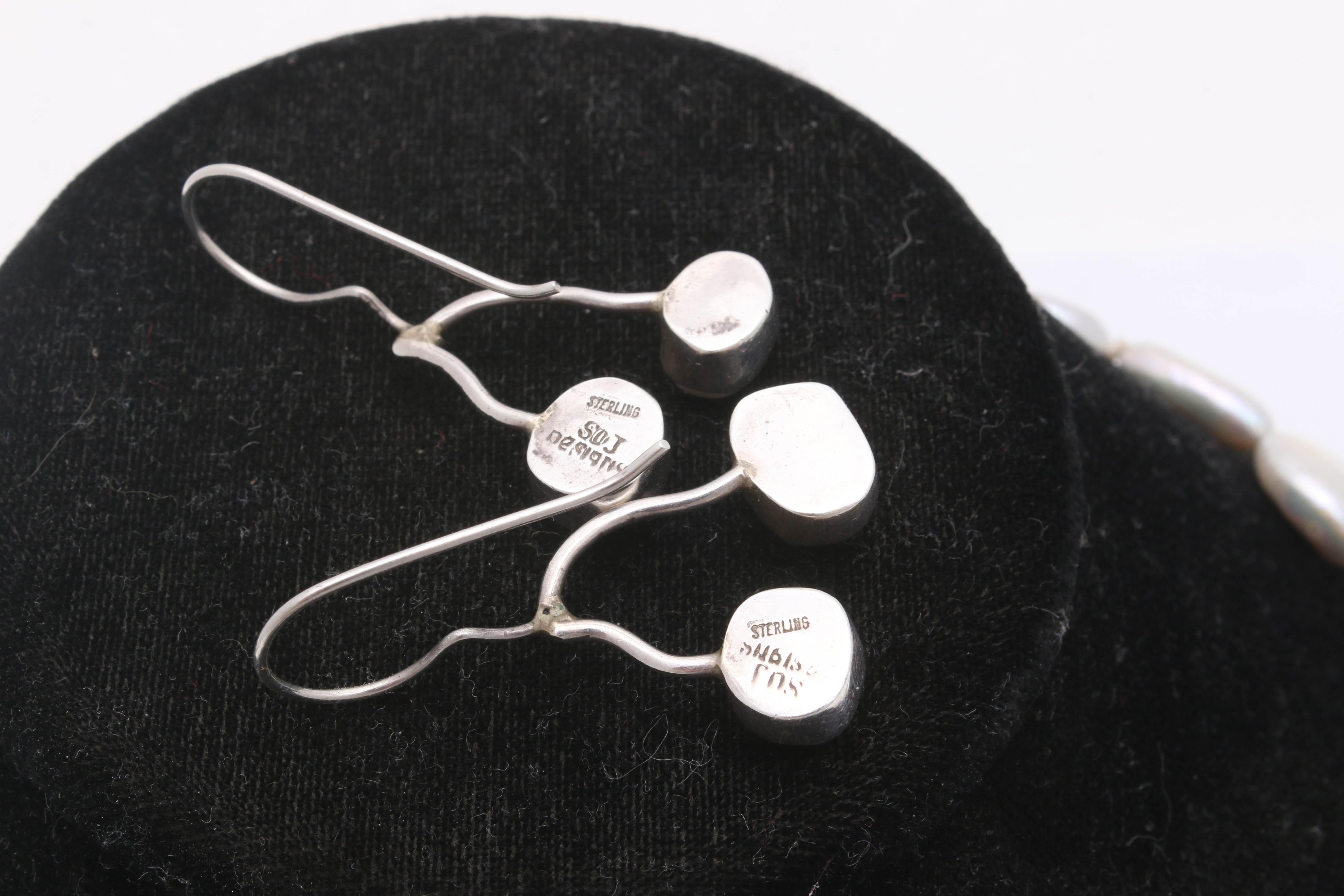 Suj Designs Sterling Silver Freshwater Pearl Necklace and Earrings