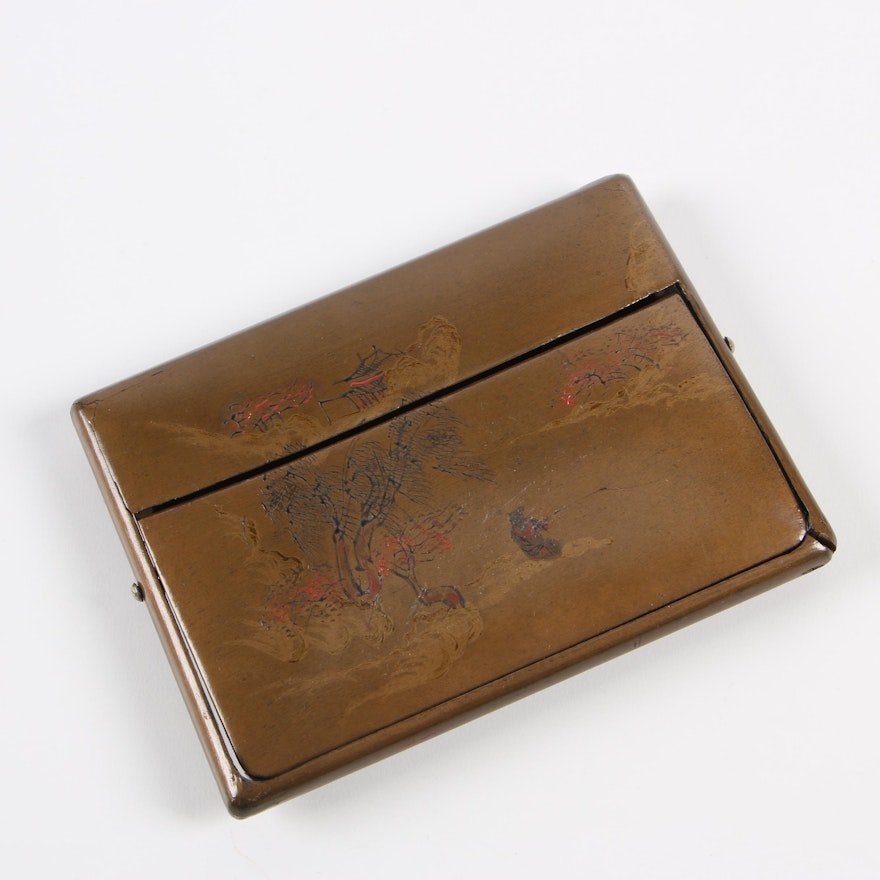 Chinese Hand-Decorated Collapsible Card Holder