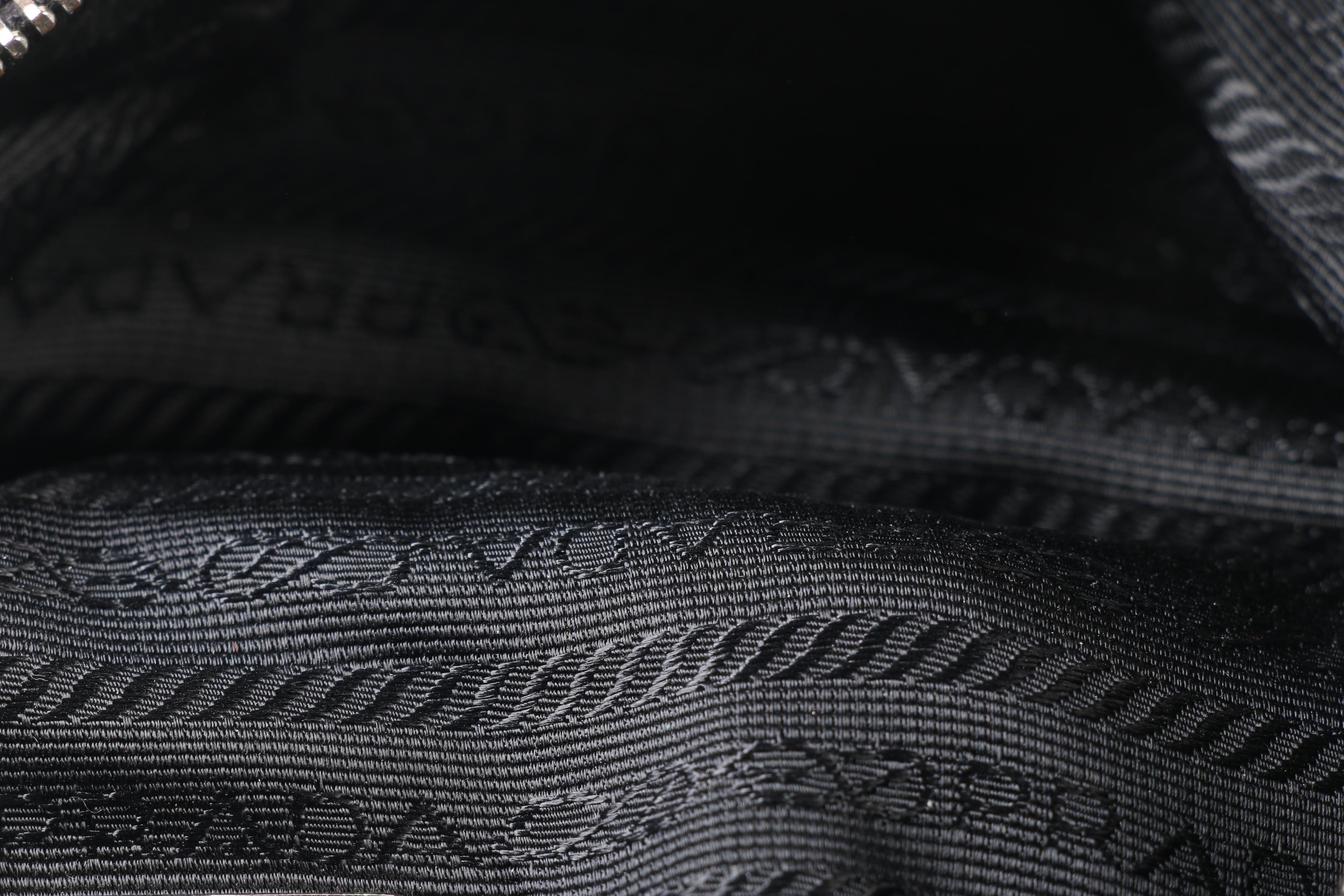 Prada Black Nylon and Leather Demi Sac Bag