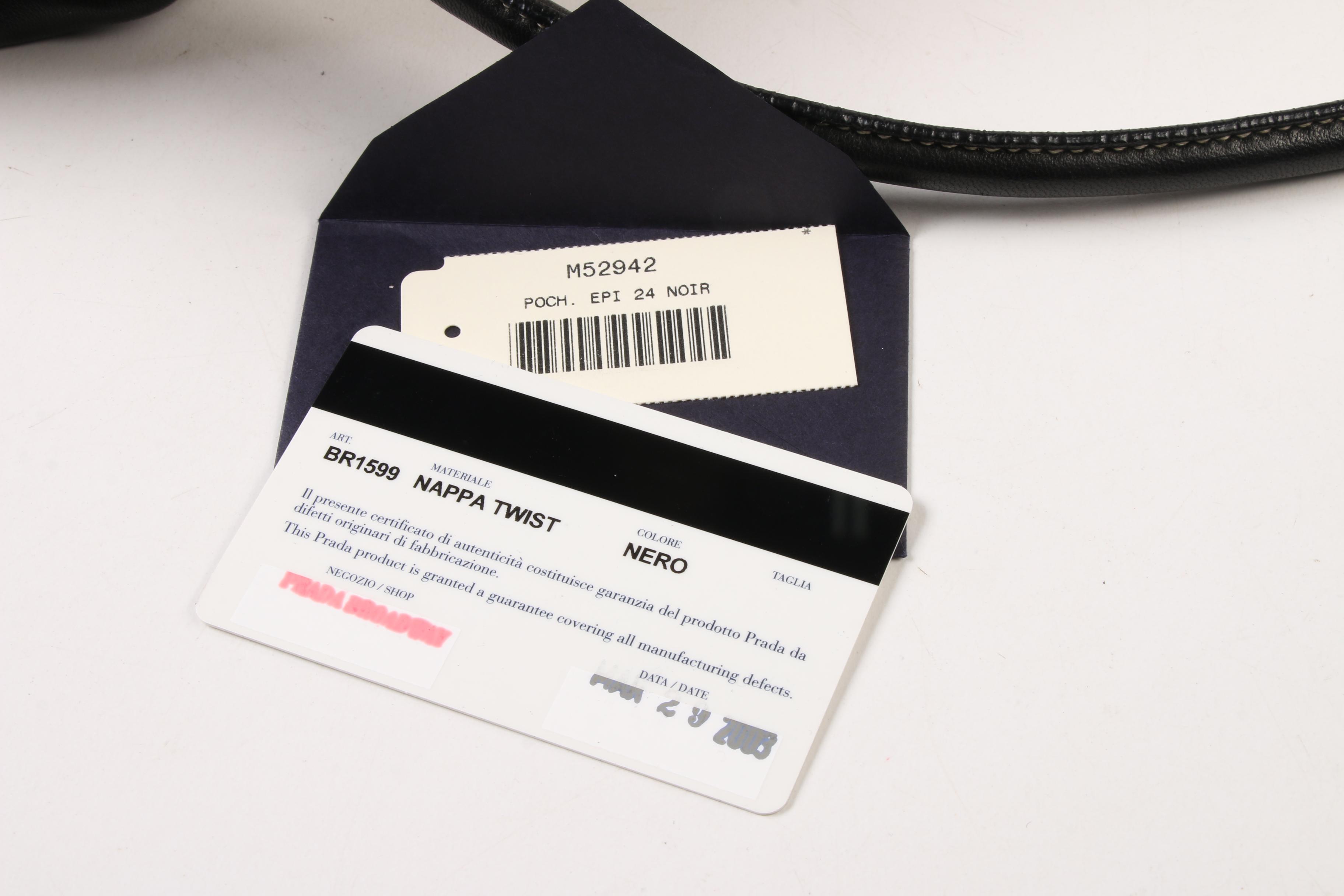 Prada Flap Front Turn Lock Shoulder Bag in Black Leather