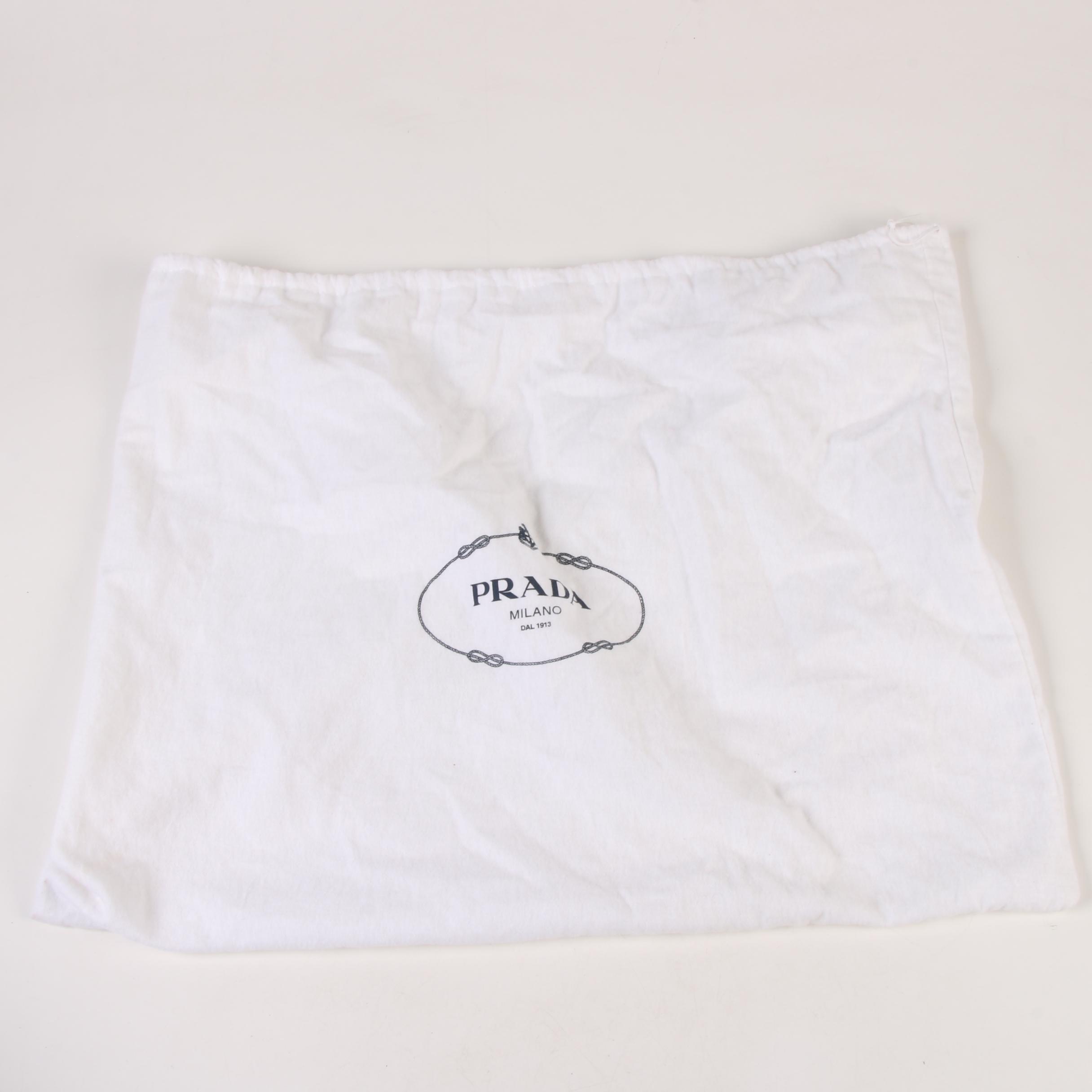 Prada Flap Front Turn Lock Shoulder Bag in Black Leather