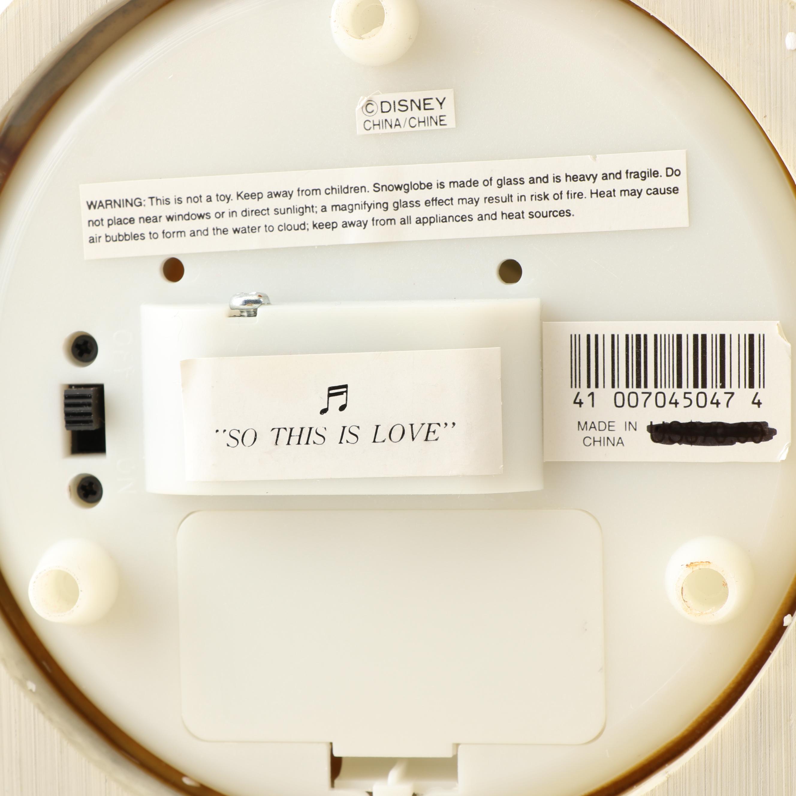 Walt Disney's Cinderella Snow Globe "So This is Love" Music Box