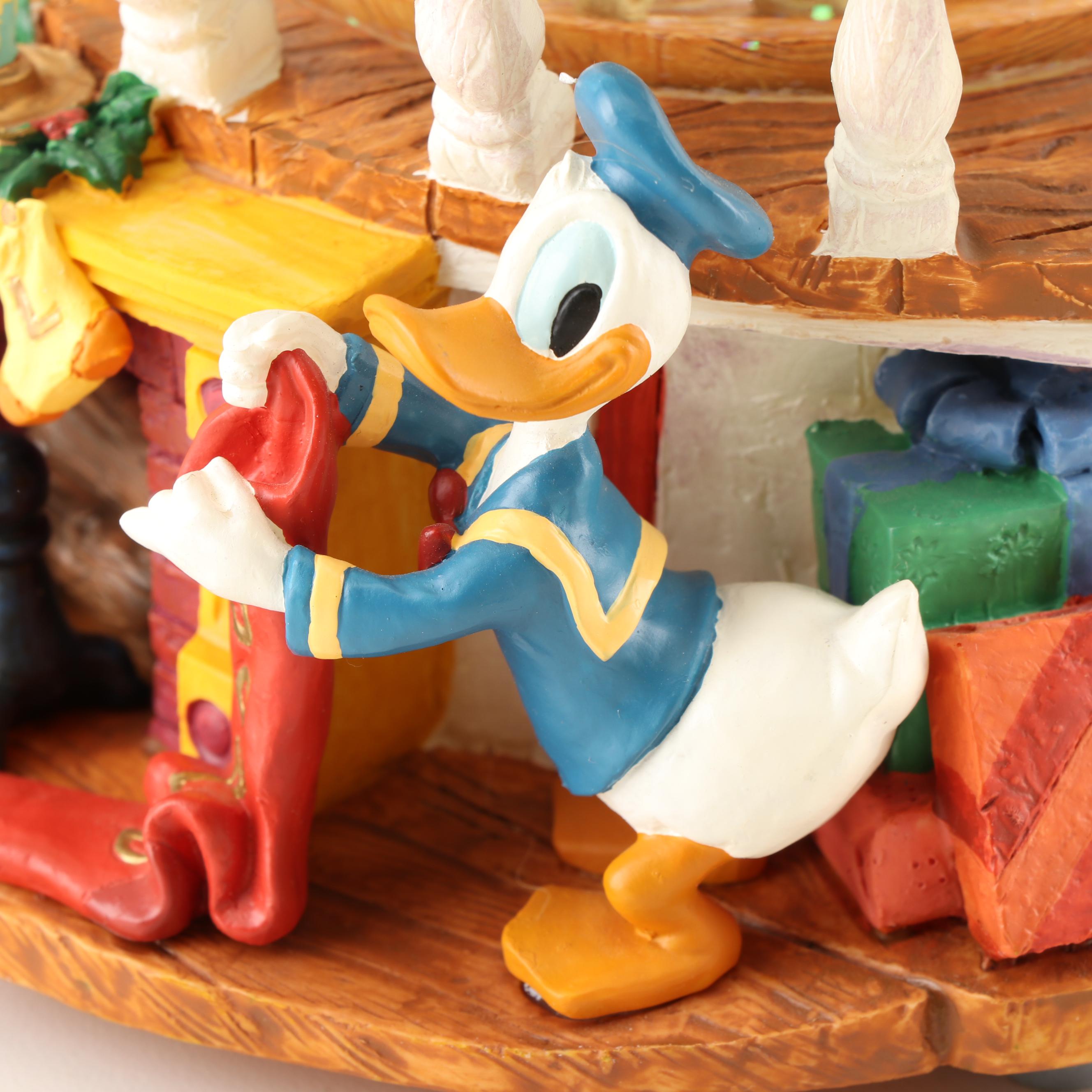 Walt Disney Mickey & Minnie Snow Globe "Santa Claus is Coming to Town" Music Box