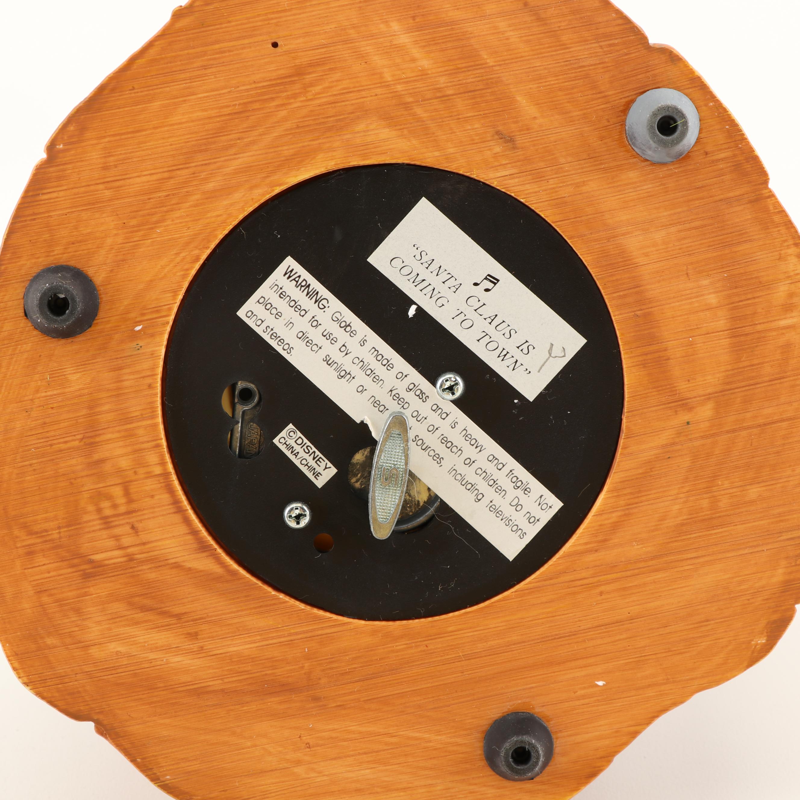 Walt Disney Mickey & Minnie Snow Globe "Santa Claus is Coming to Town" Music Box