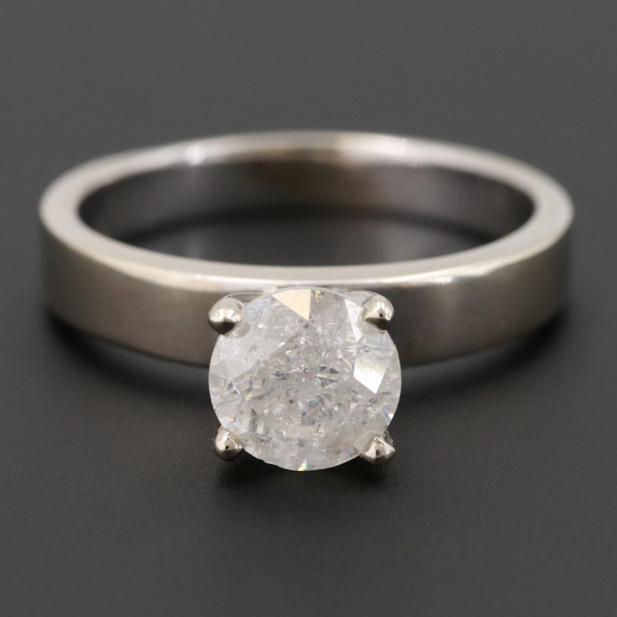 14K White Gold 1.30 CT Diamond Ring