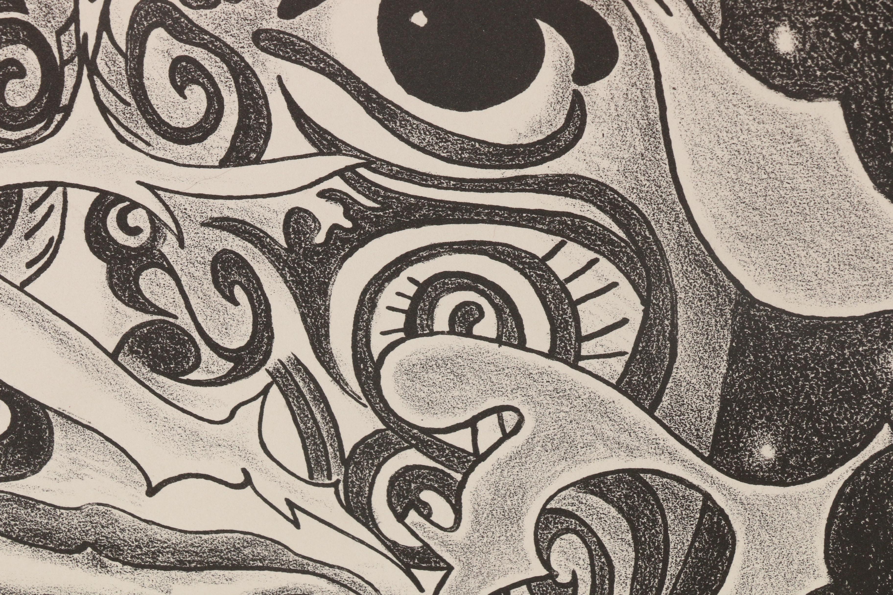 Nick Bubash 1985 Lithograph "Face Off"