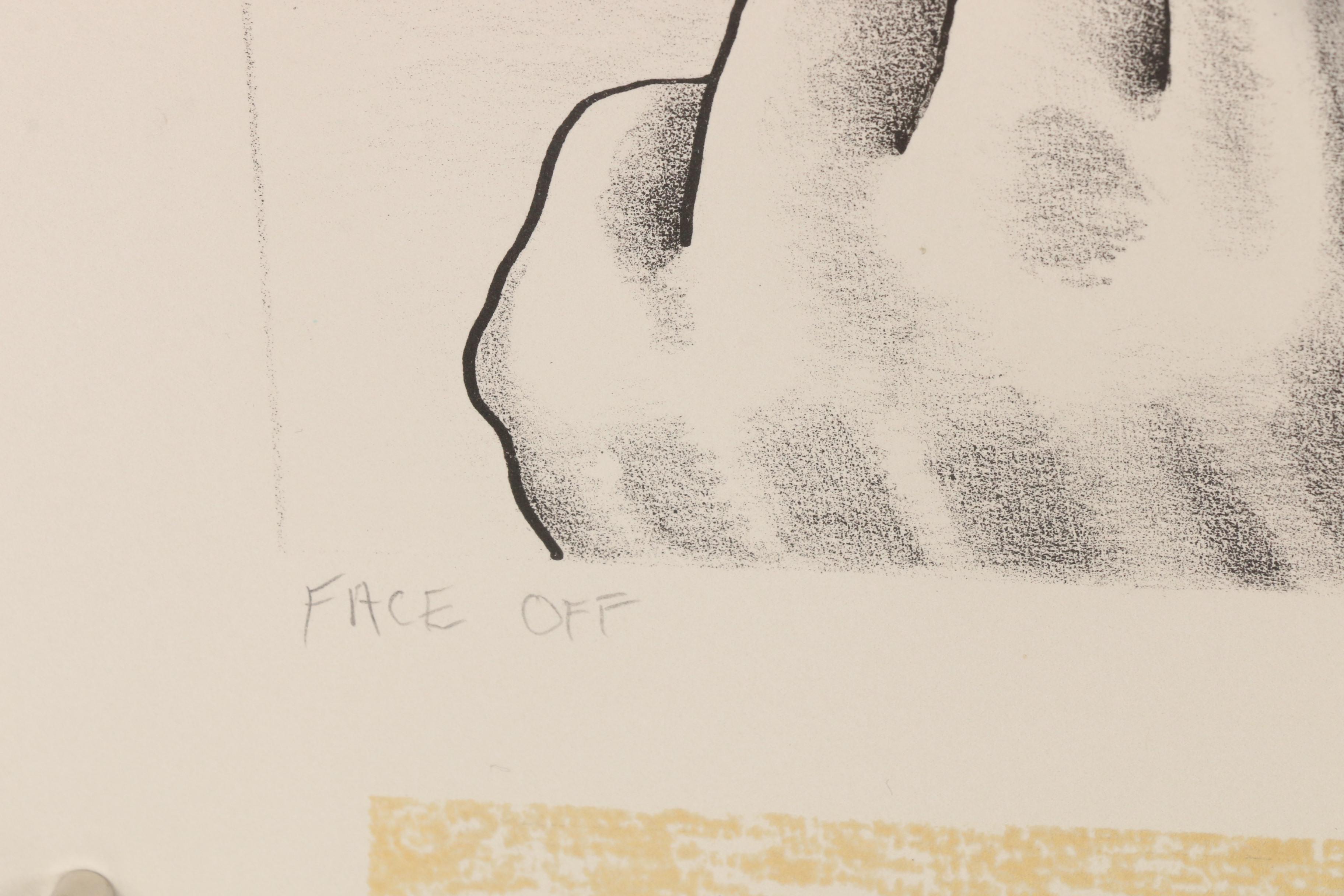 Nick Bubash 1985 Lithograph "Face Off"