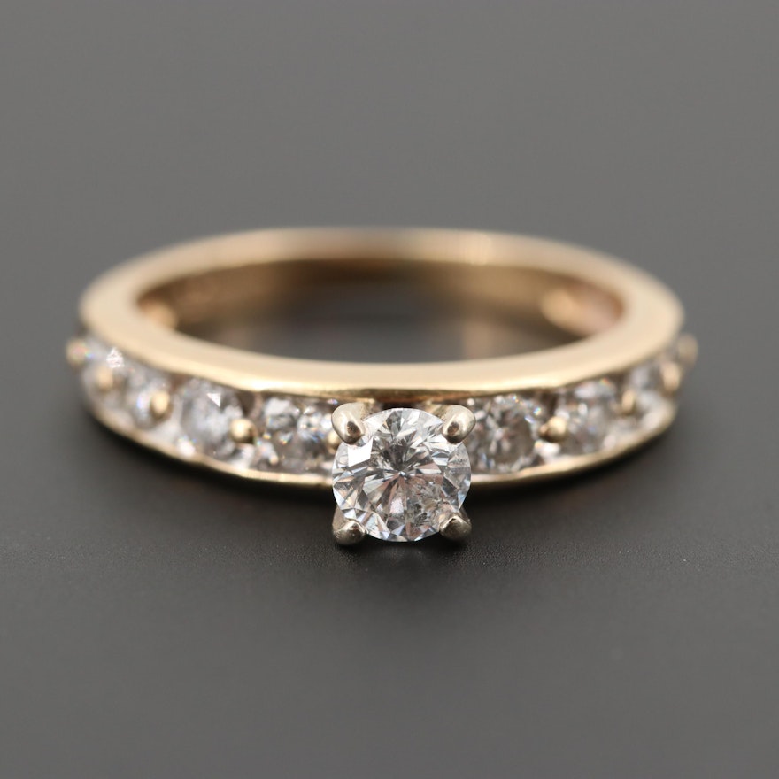 14K Yellow Gold 1.02 CTW Diamond Ring