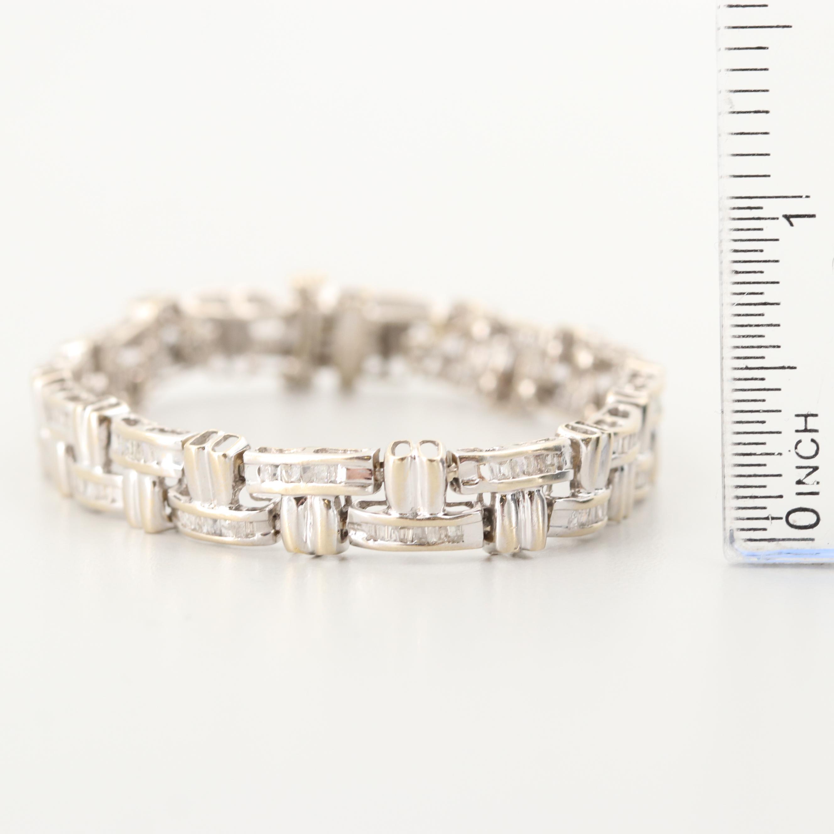 14K White Gold 2.01 CTW Diamond Bracelet