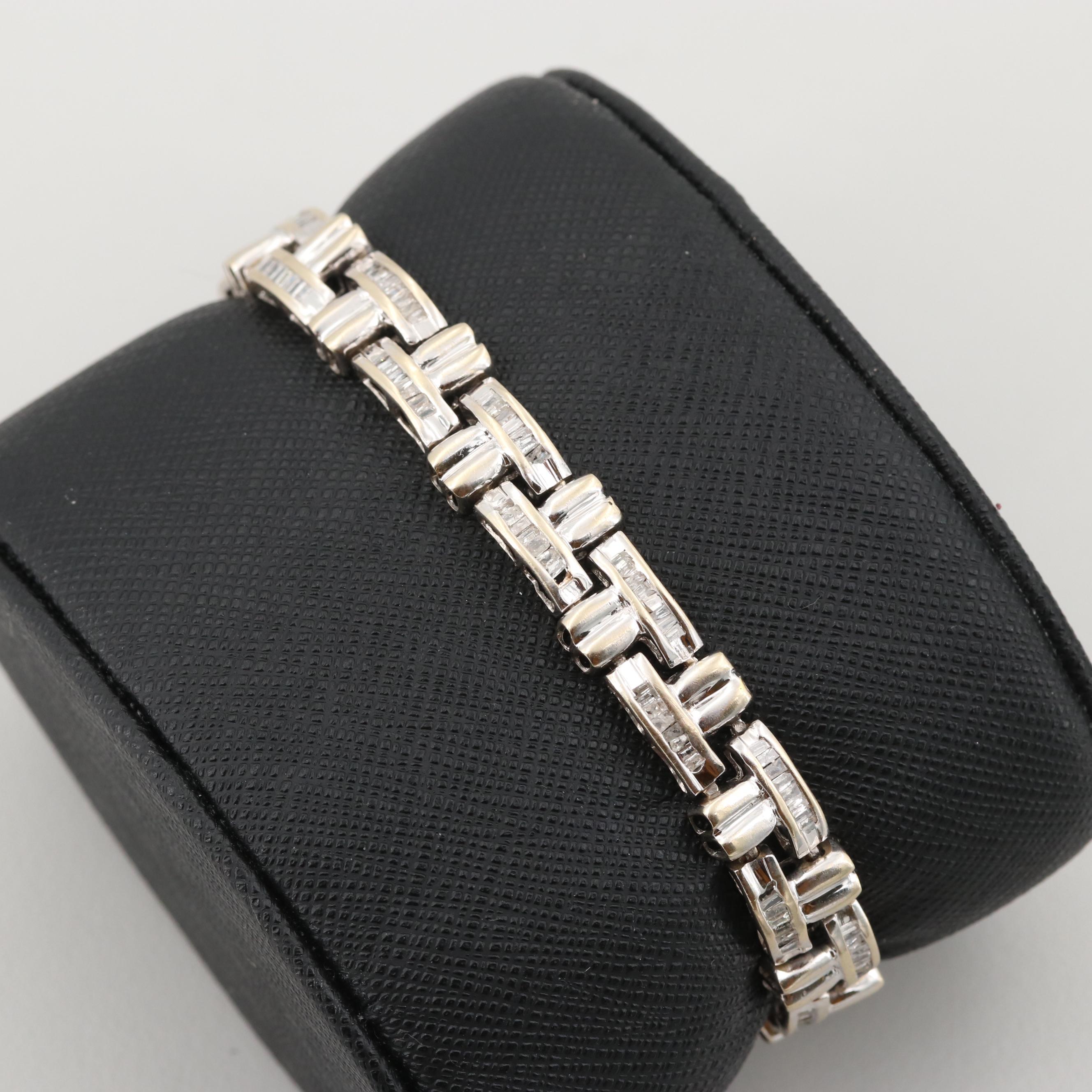 14K White Gold 2.01 CTW Diamond Bracelet