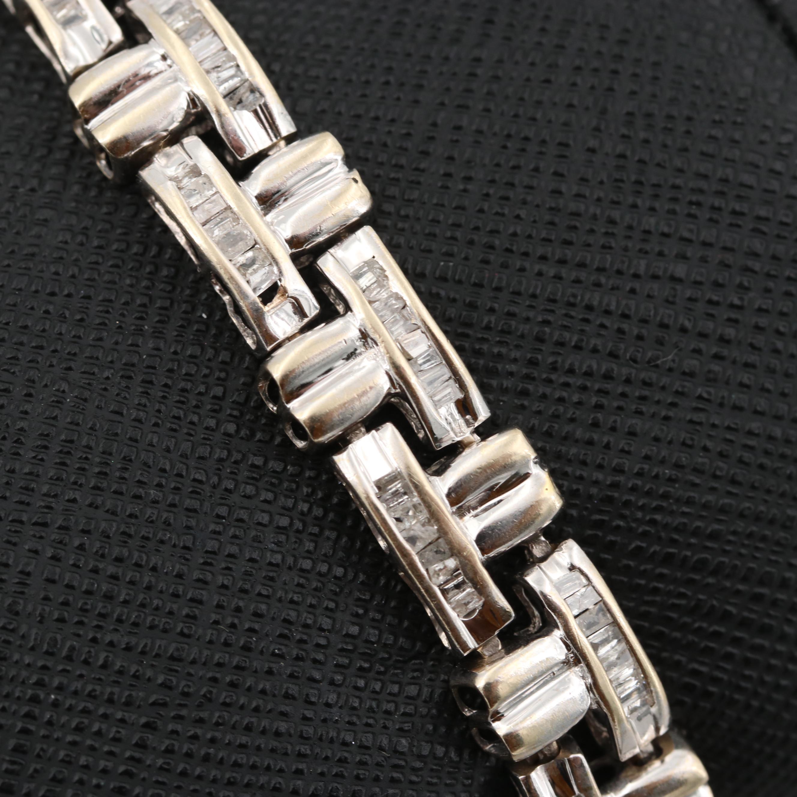 14K White Gold 2.01 CTW Diamond Bracelet