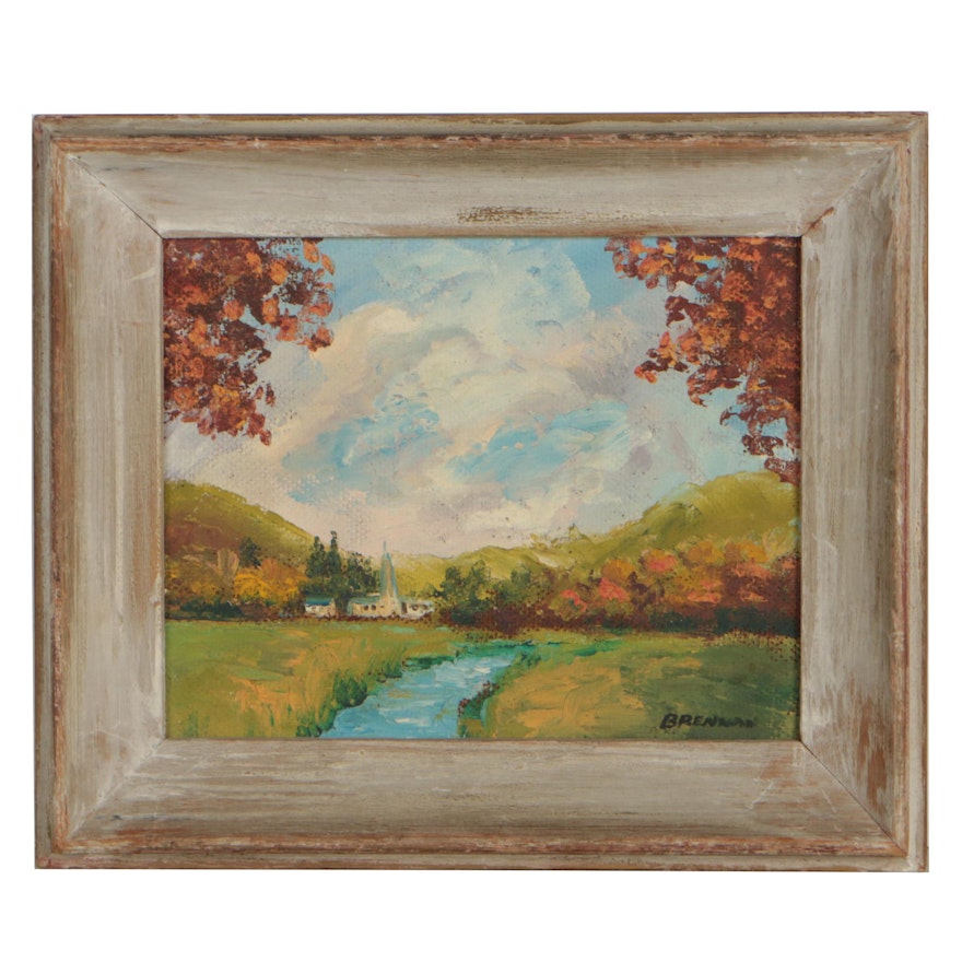 Mid 20th Century Landscape Oil Painting