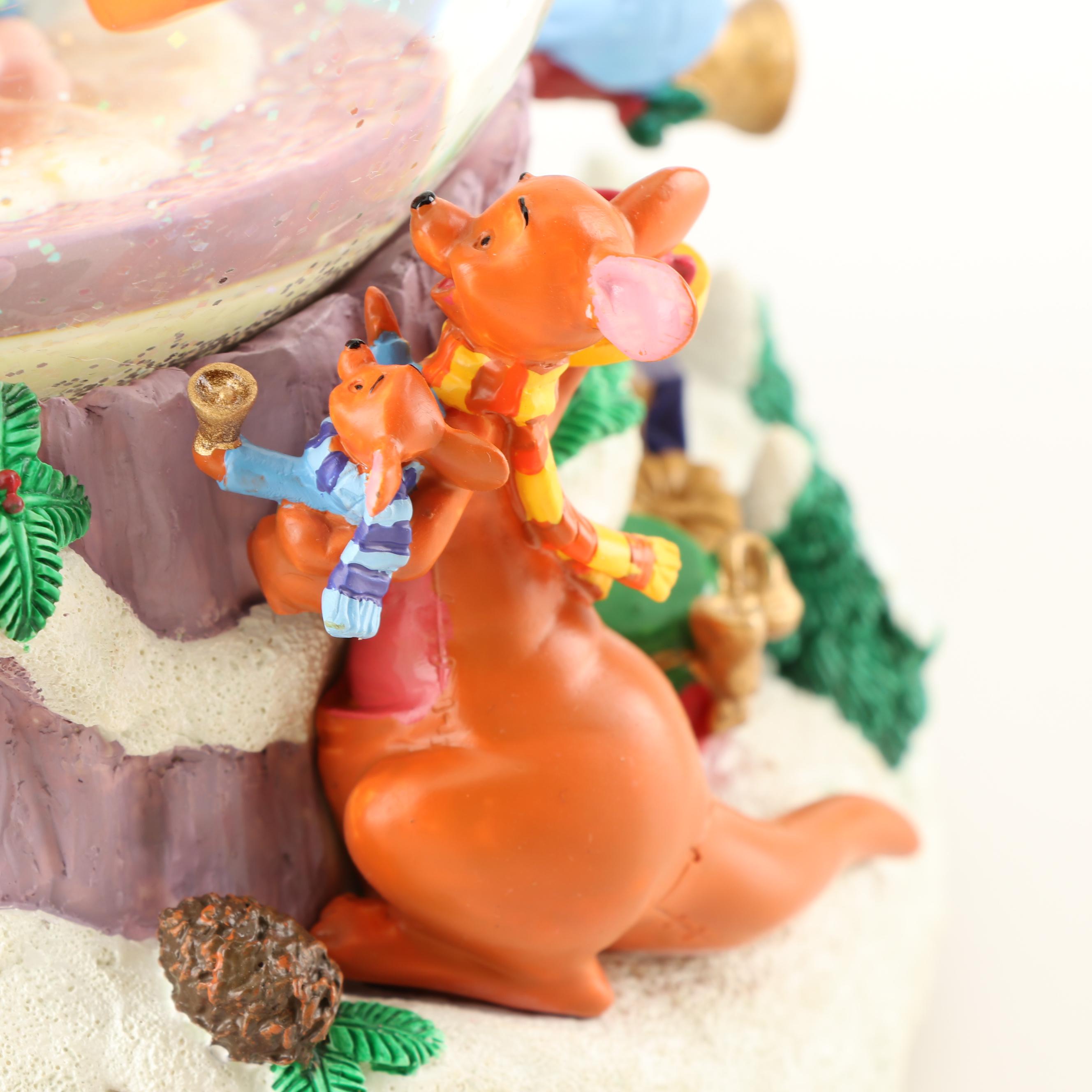 Disney Winnie The Pooh Snow Globe "We Wish You A Merry Christmas" Music Box