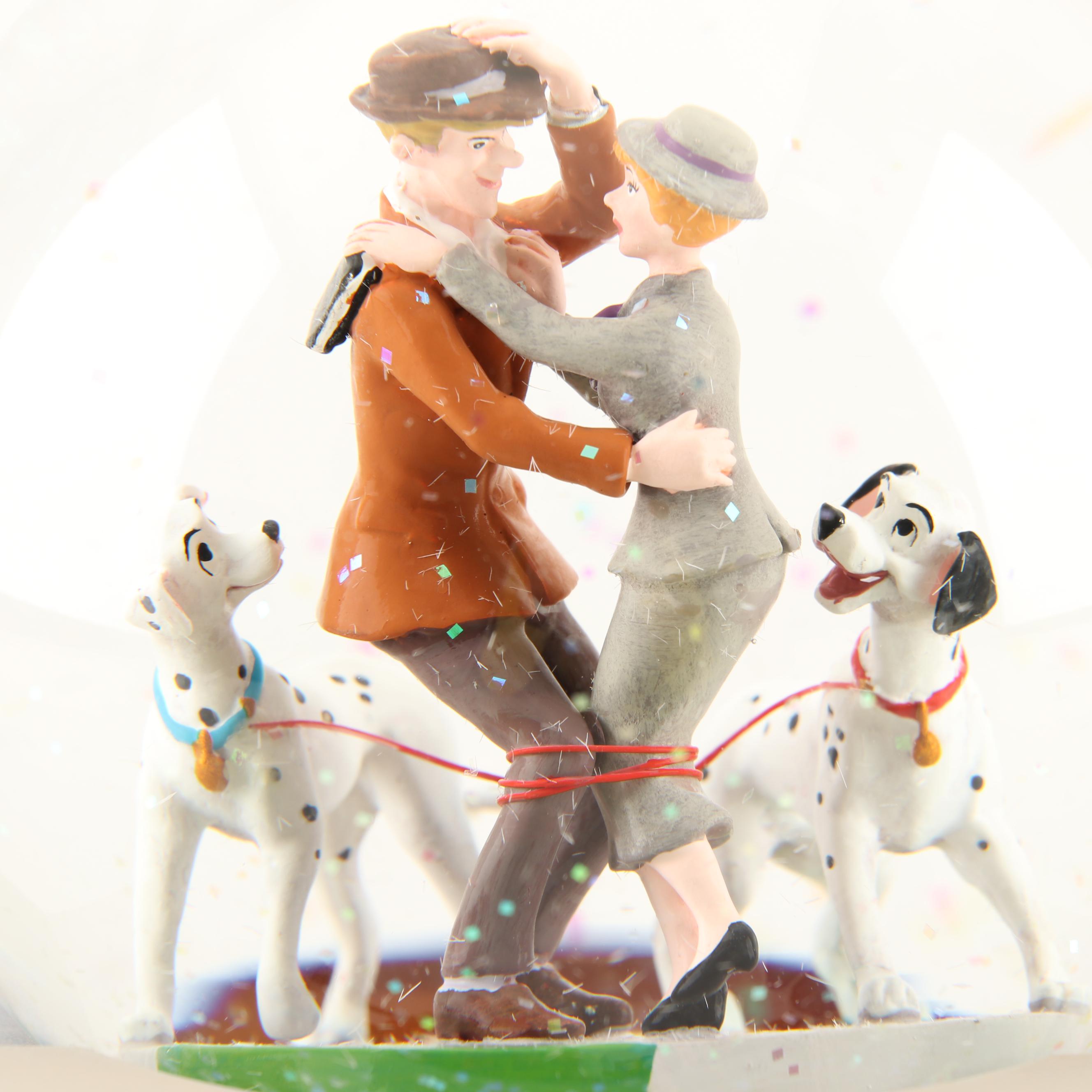 Walt Disney 101 Dalmation Anniversary Snow Globe "Cruella de Vil" Music Box