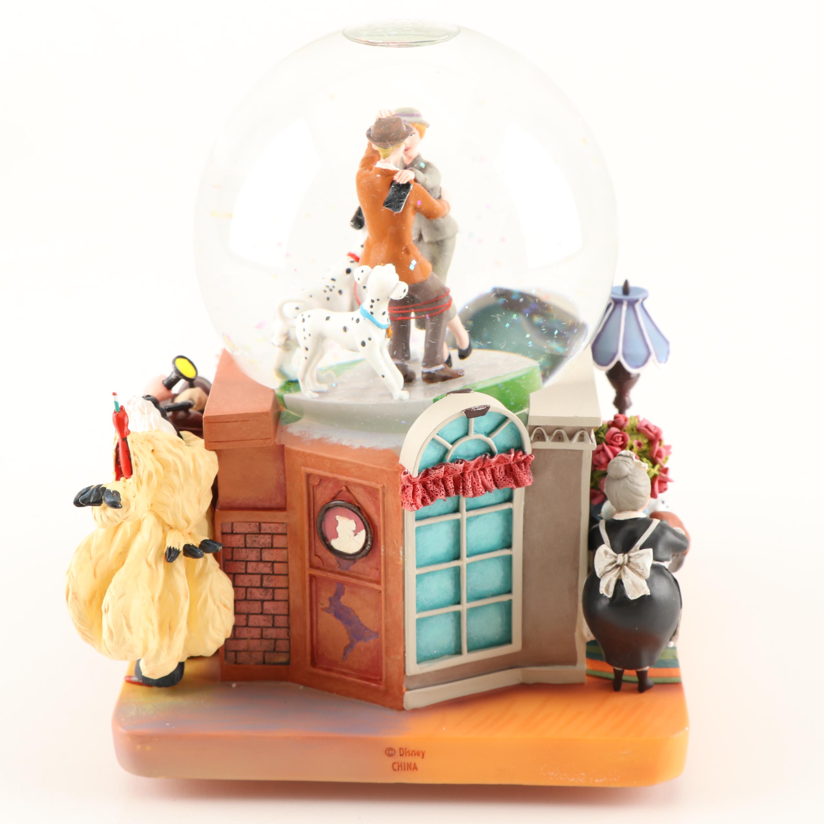 Walt Disney 101 Dalmation Anniversary Snow Globe "Cruella de Vil" Music Box