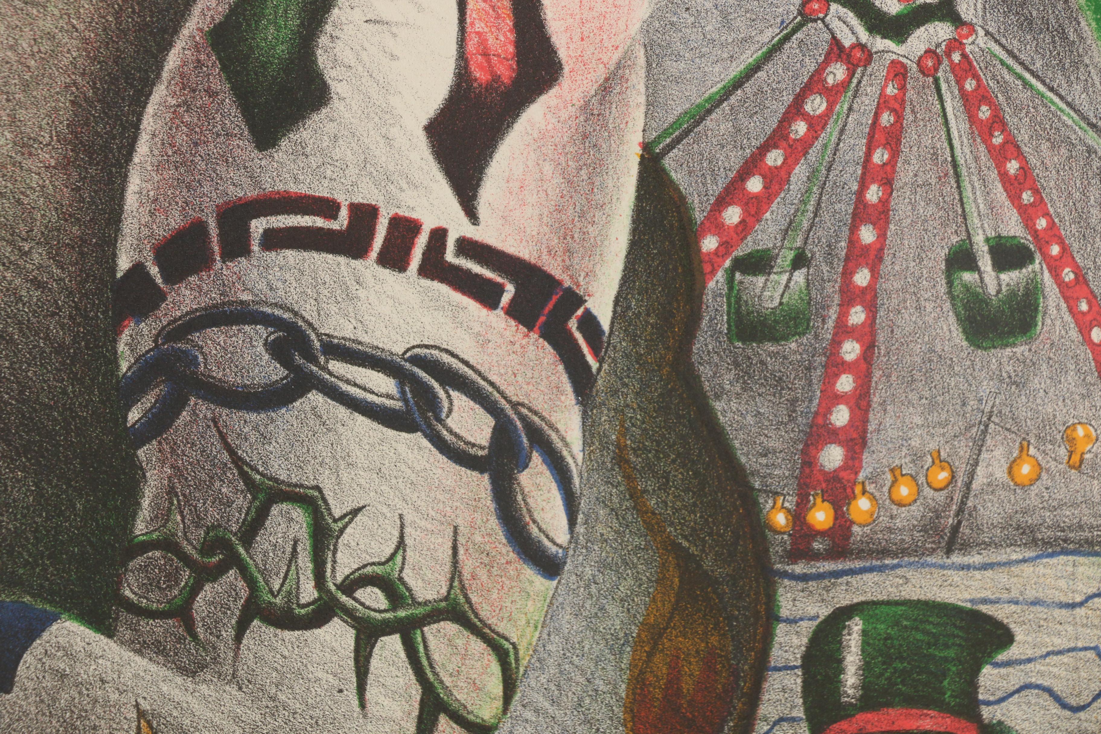 Nick Bubash 2001 Lithograph "Tattooed Guy"