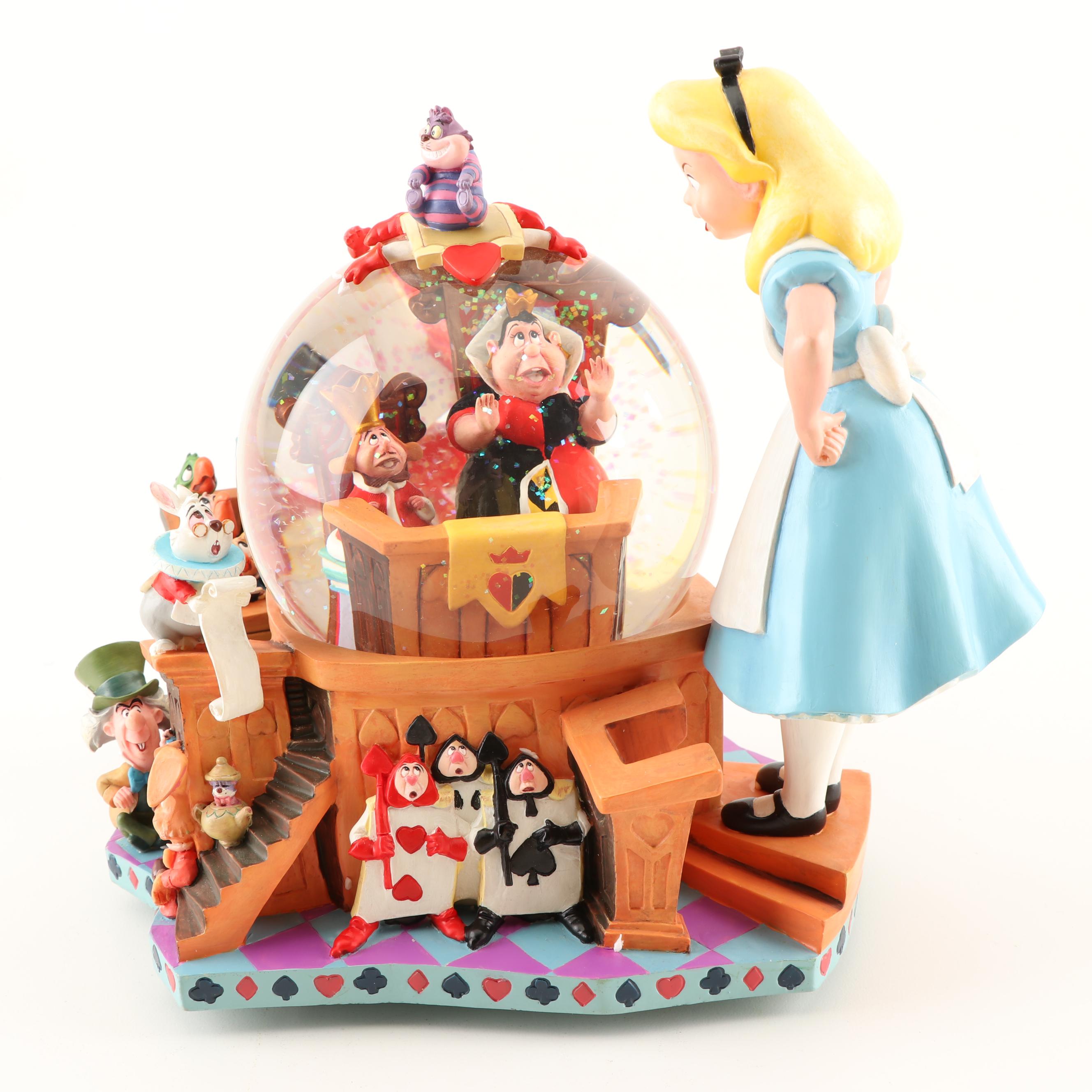 Walt Disney "Alice in Wonderland" Snow Globe Music Box