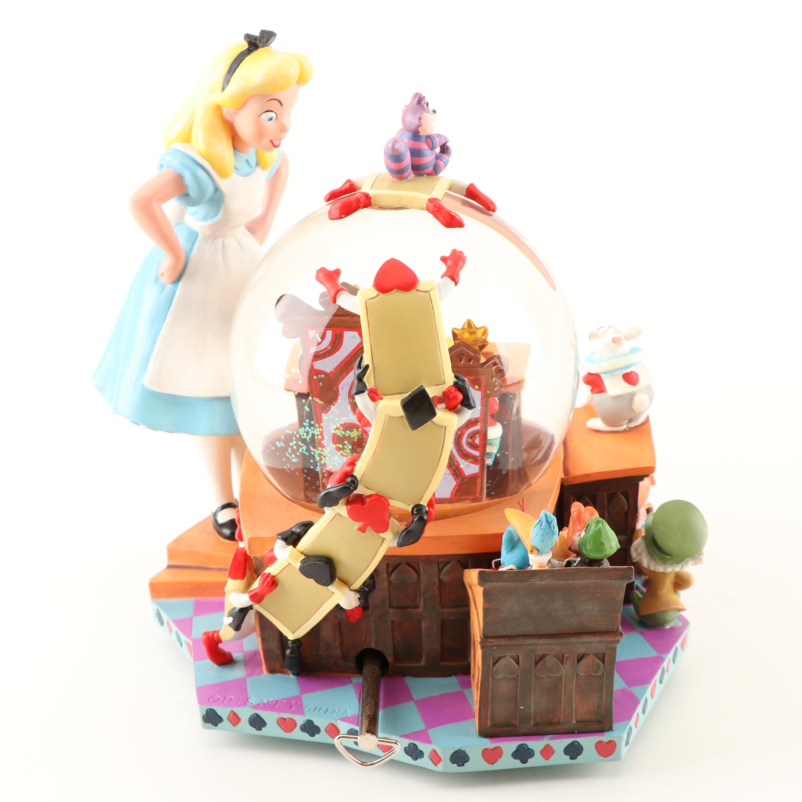 Walt Disney "Alice in Wonderland" Snow Globe Music Box