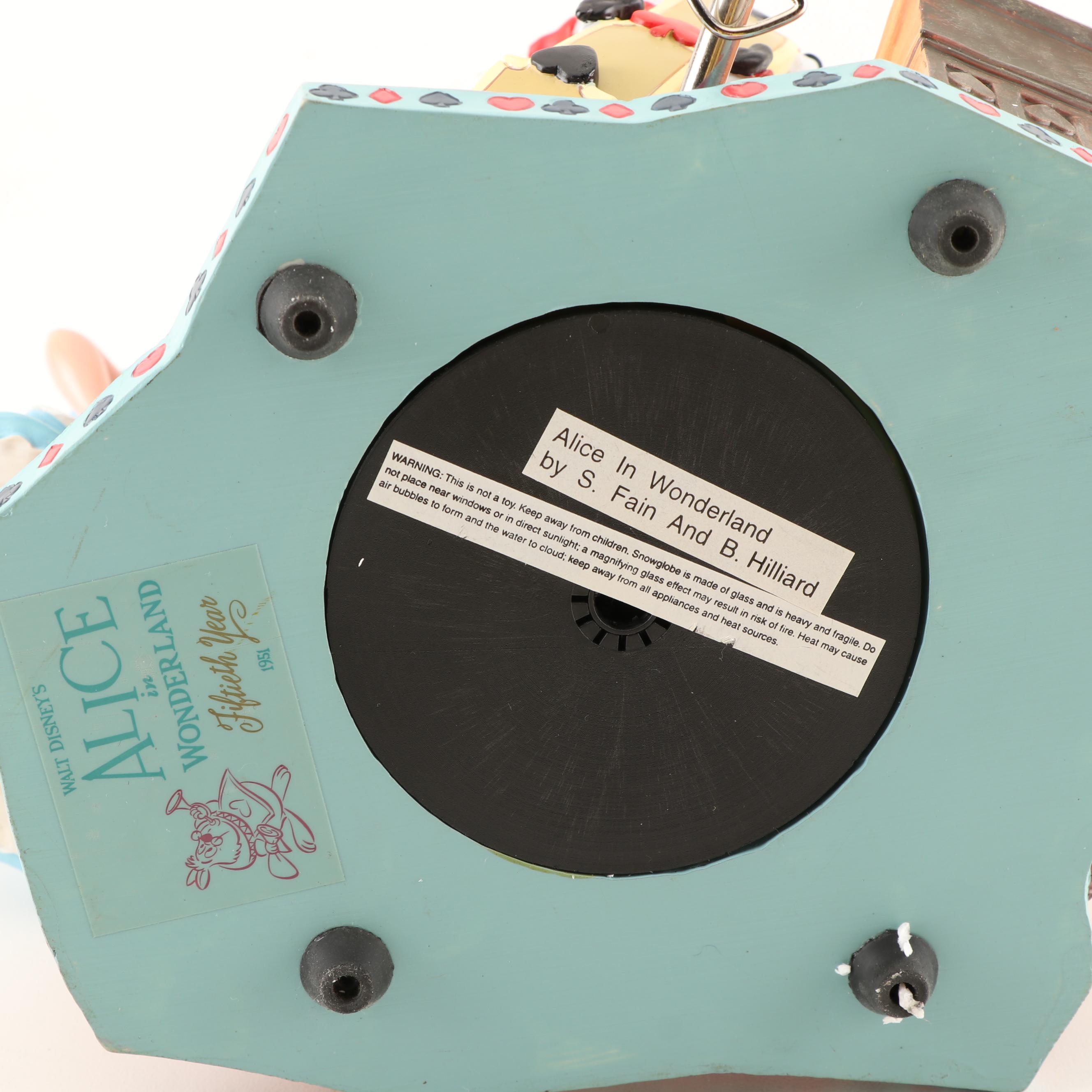 Walt Disney "Alice in Wonderland" Snow Globe Music Box