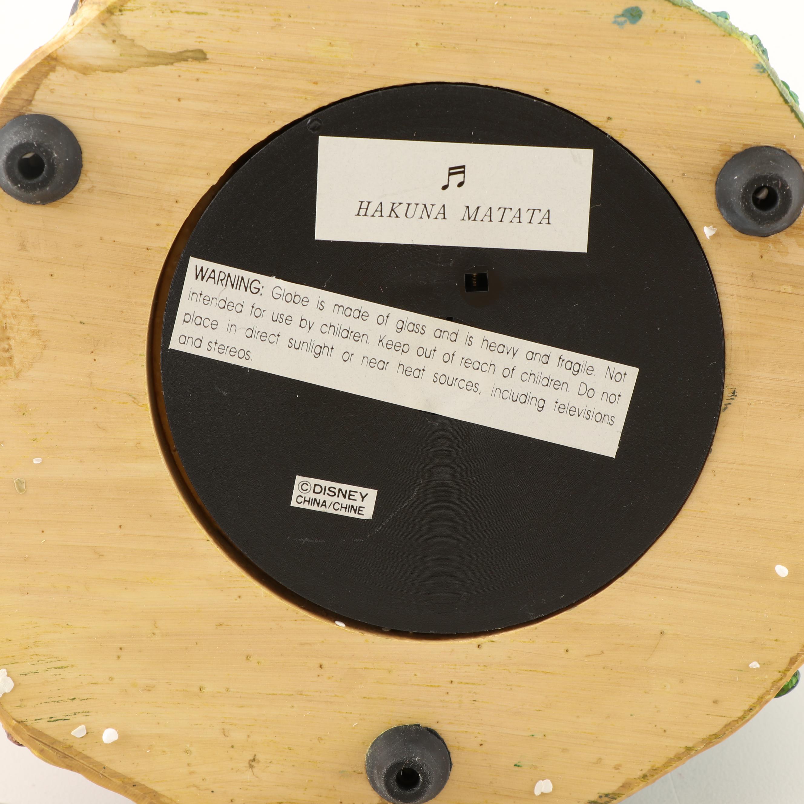 Walt Disney's Lion King Snow Globe "Hakuna Matata" Music Box