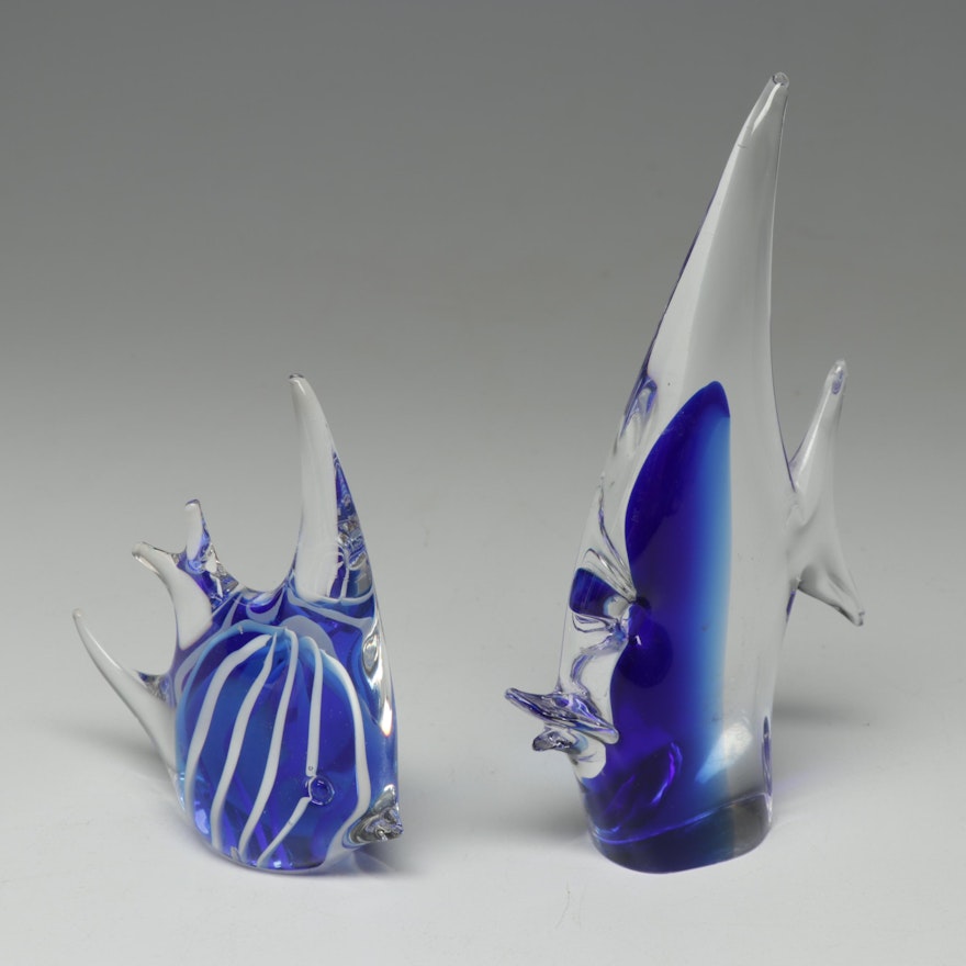 Blown Art Glass Fish Figurines