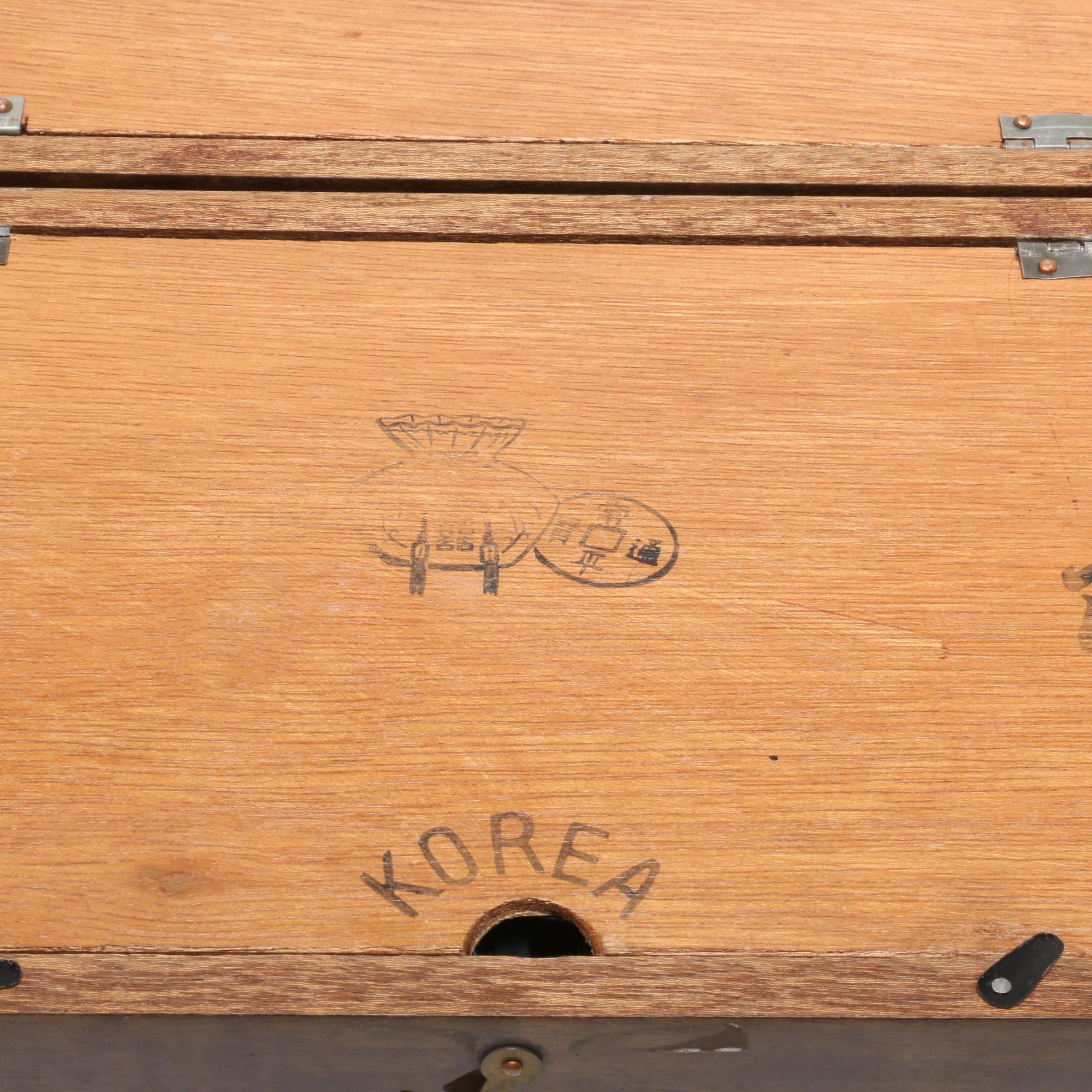 Korean Carved Soapstone and Resin on Wood Chess Set