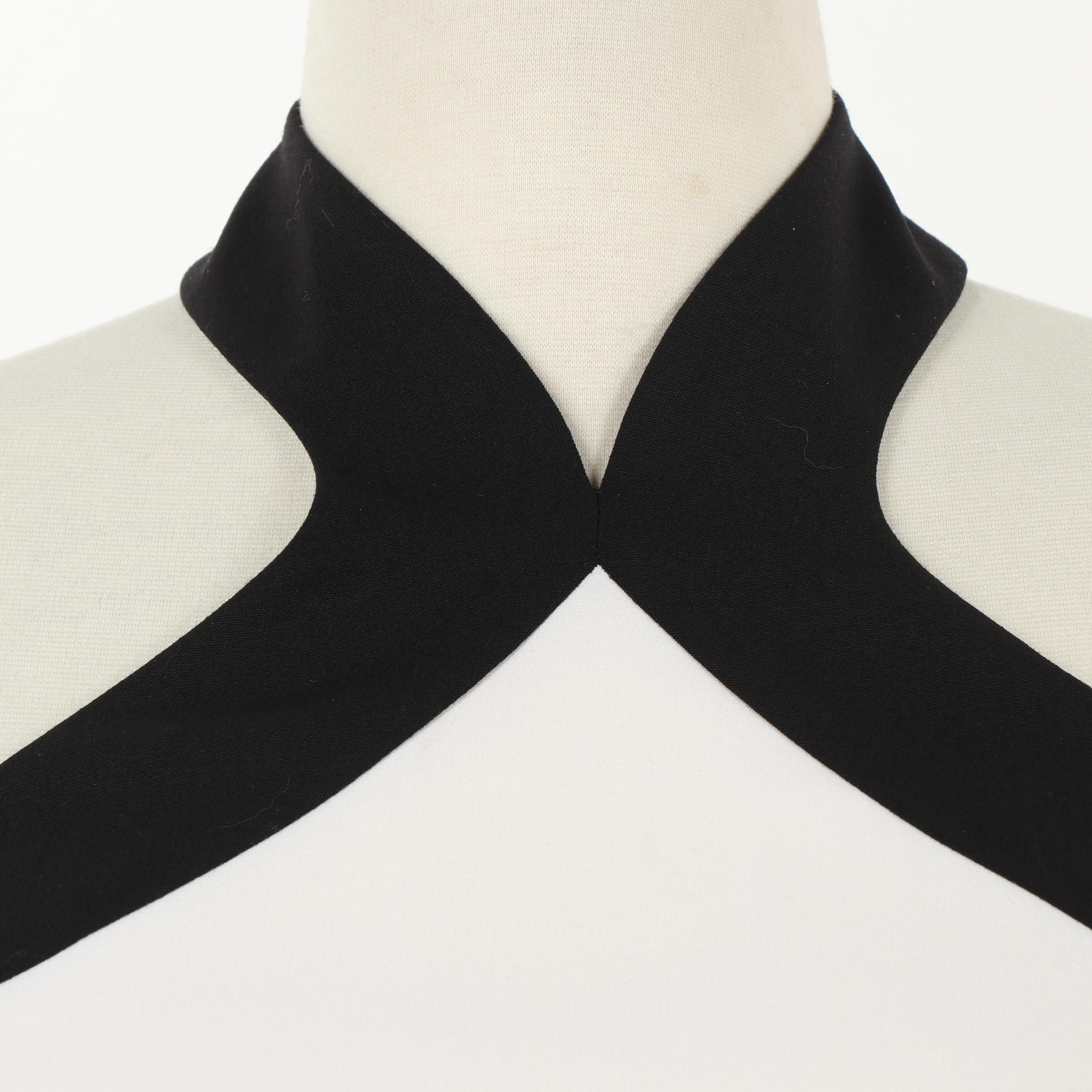 Jason Wu Resort 2013 Black and Cream Fitted Princess Seam Halter Dress